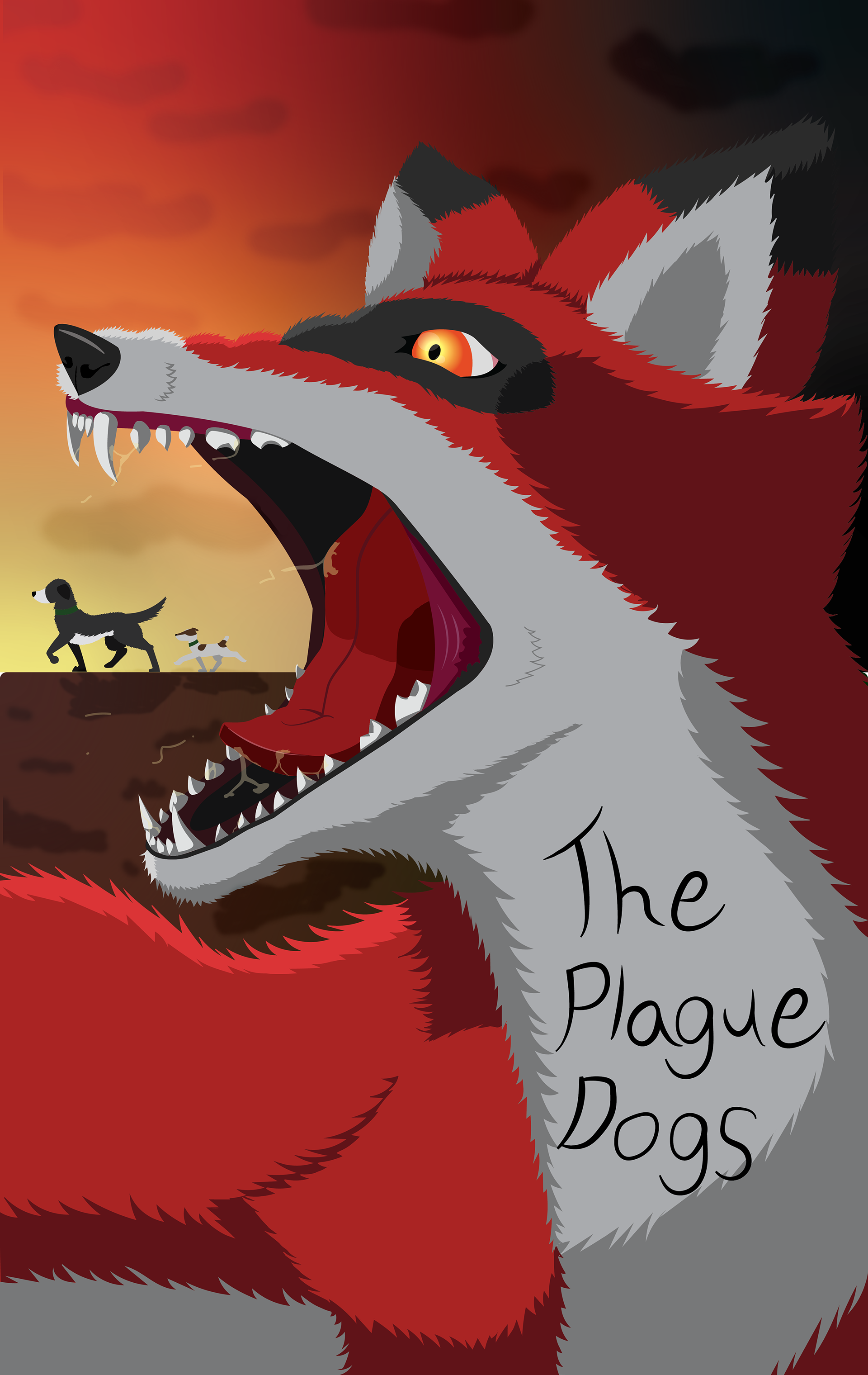 Reimagined cover for "The Plague Dogs" novel by Richard Adams 2021