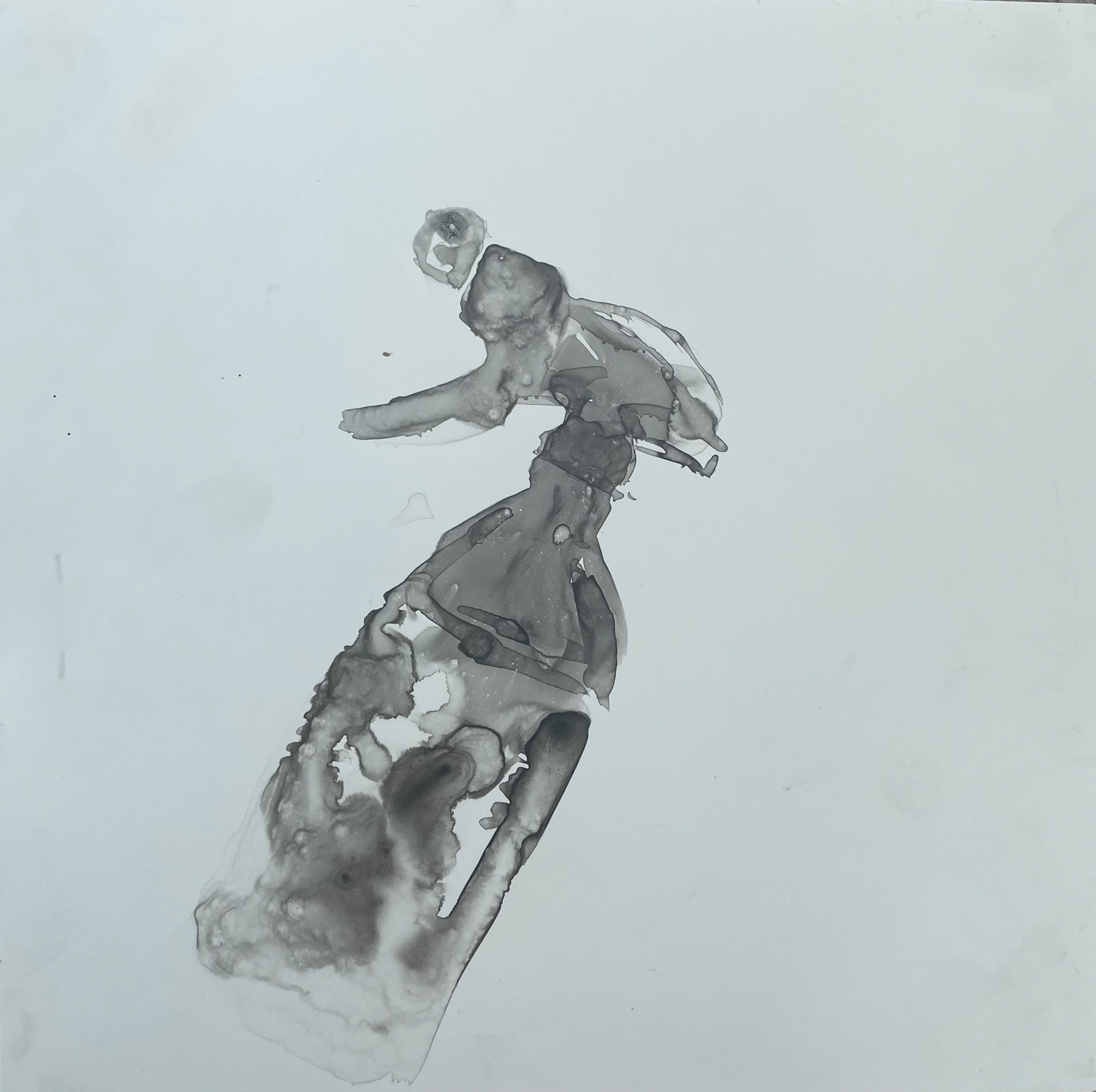 YUPO spritzer bottle, Ink on YUPO, 5x5 In, Summer 2022, BU Summer Program, Drawn from observation