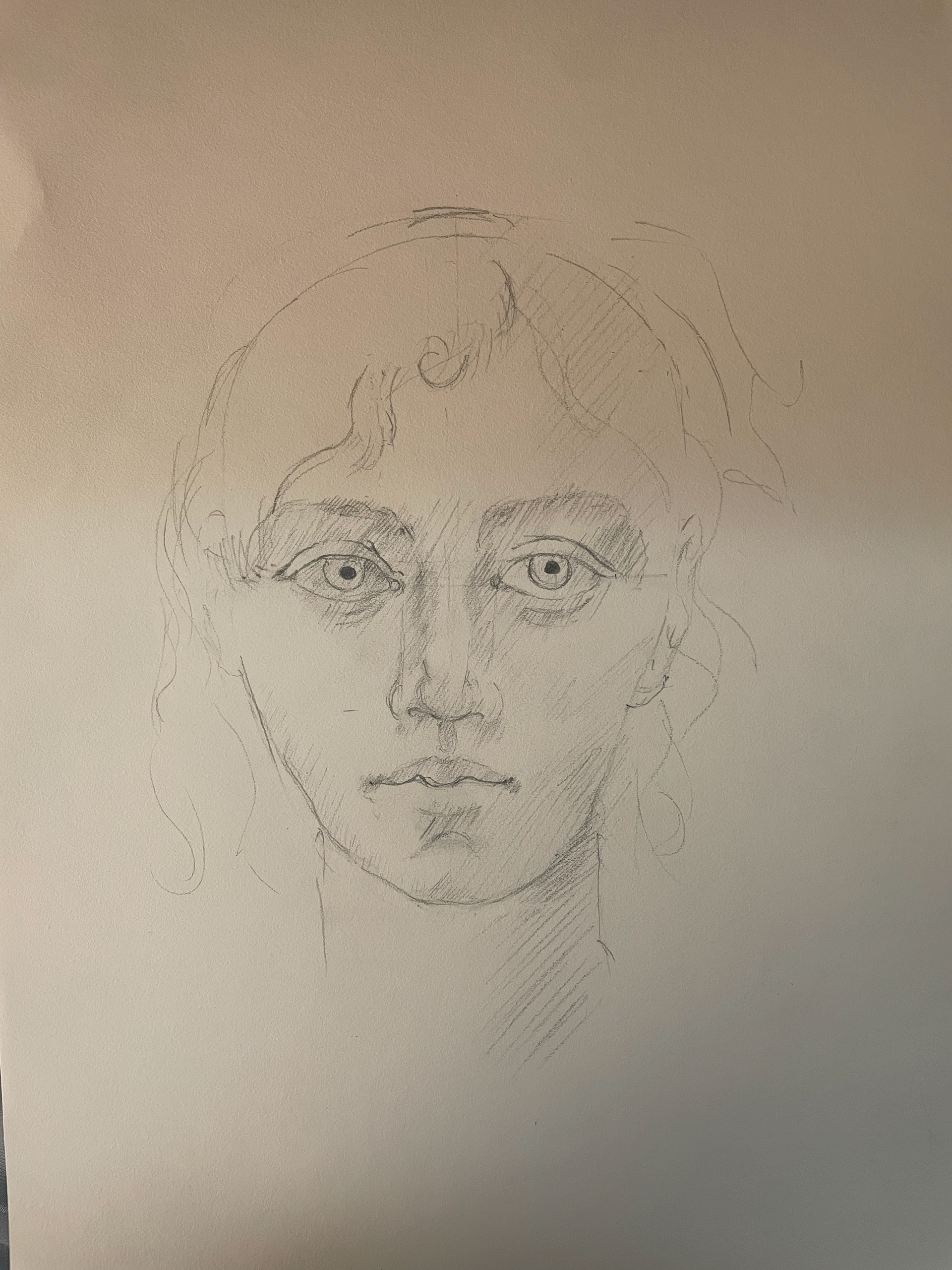 Rennaisance Portrait, Graphite on Paper, 8.27 x 11.69 in, Fall 2024, Independant, Drawn from Imagination 