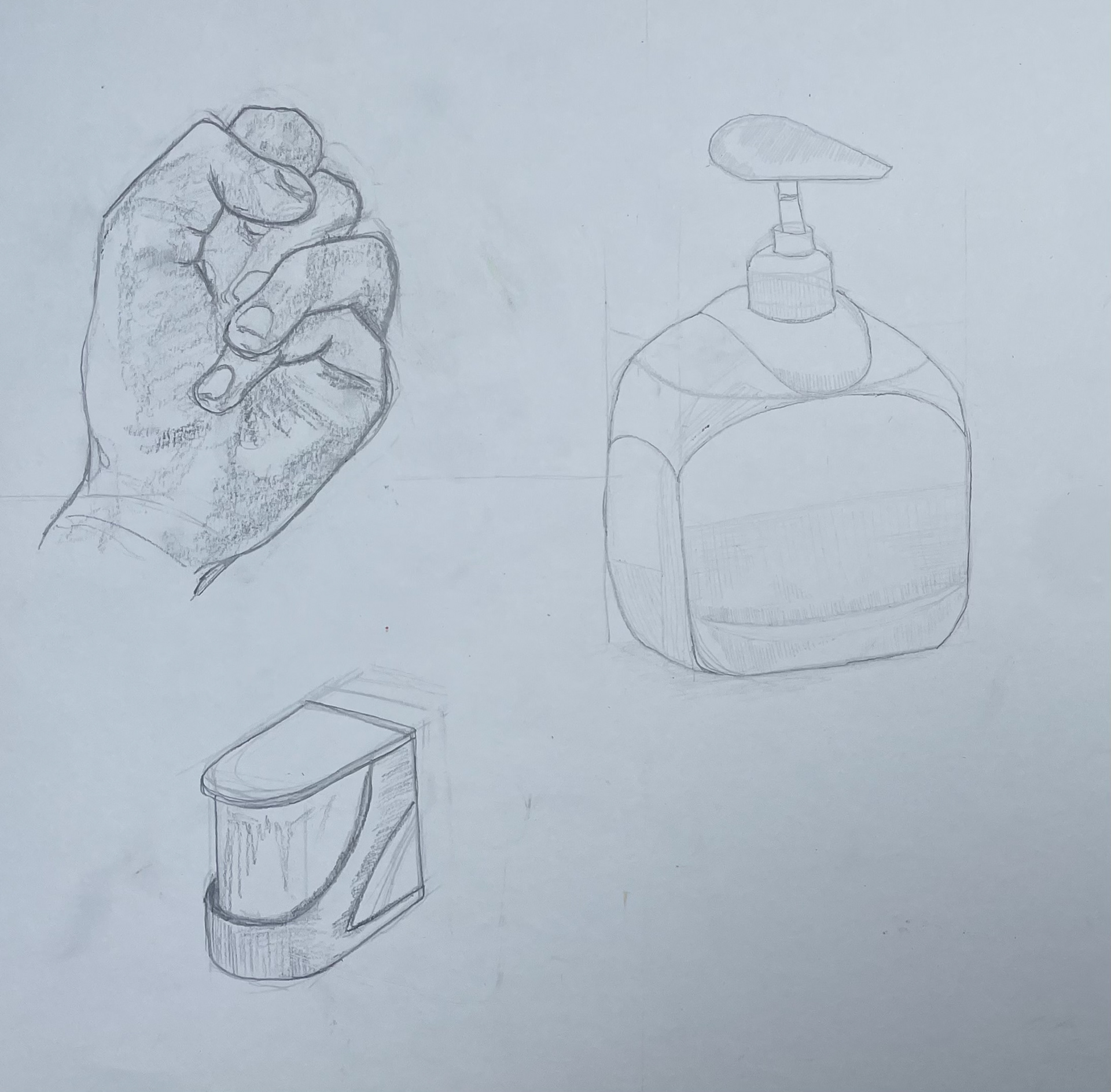 Hand Soap Sharpener, Graphite on Paper, 29.7 x 42 cm, Summer 2024, Independent, Drawn from observation
