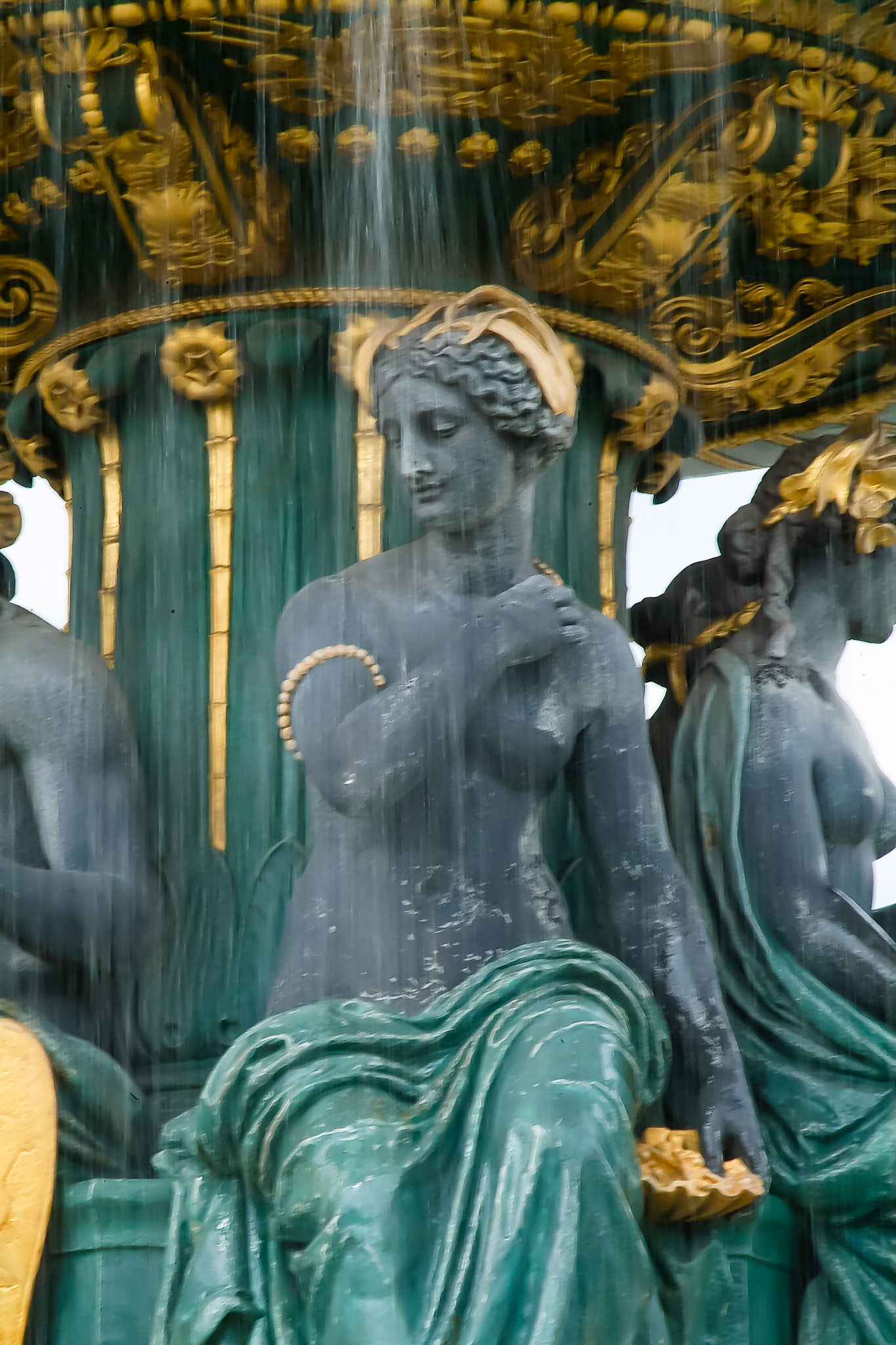 Ornate water fountain in Paris