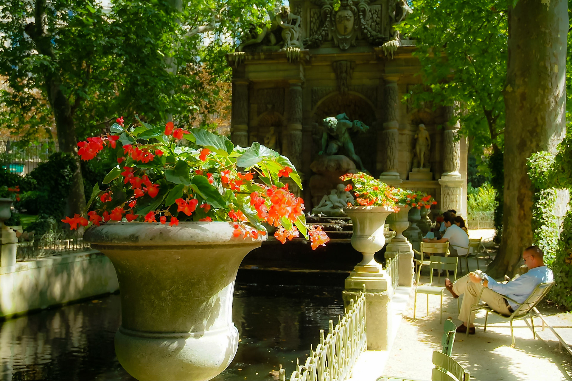 Medici fountain in luxembourg gardens Paris