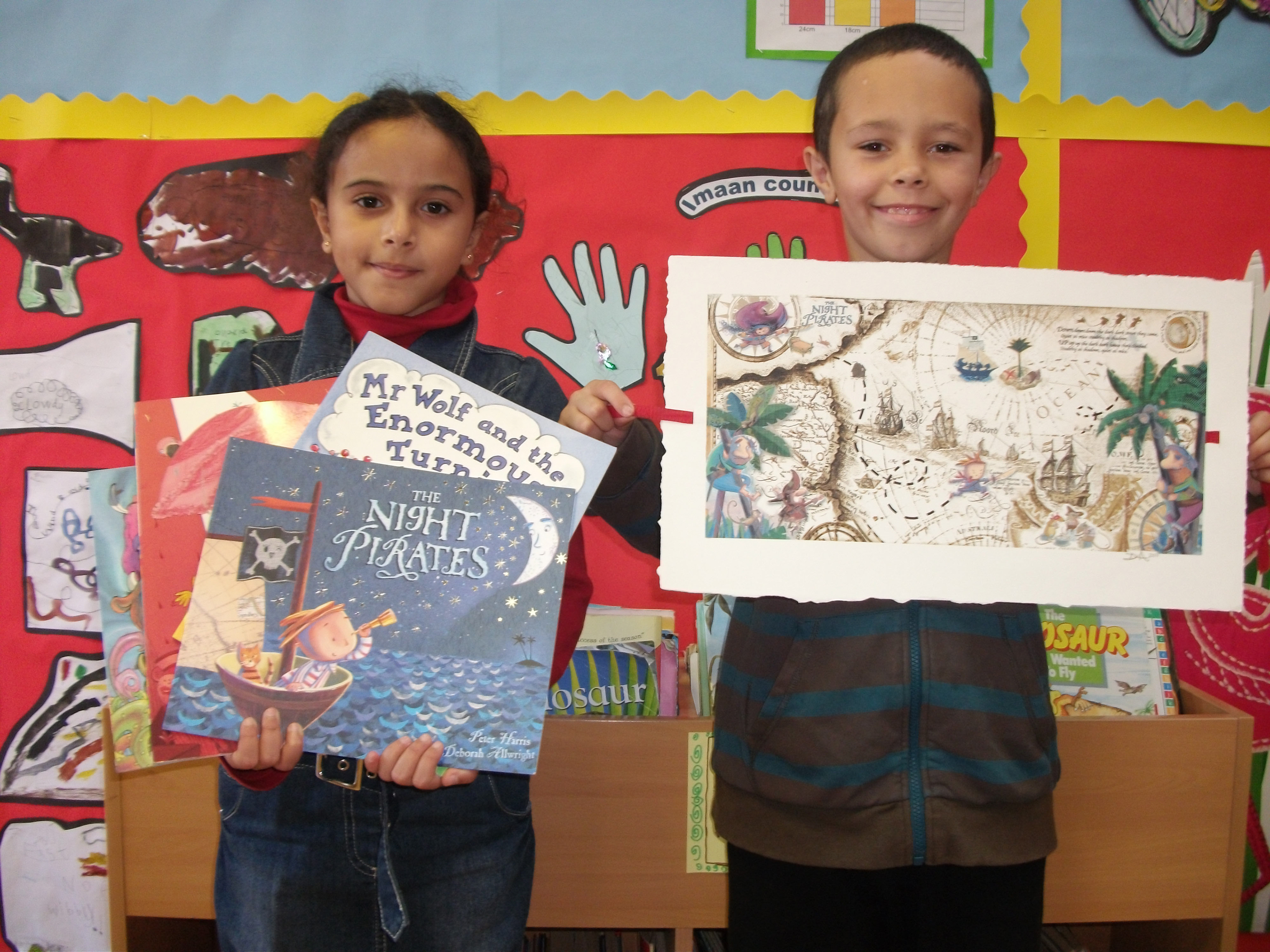 Winners of a Design your own Pirate Crew drawing competition
