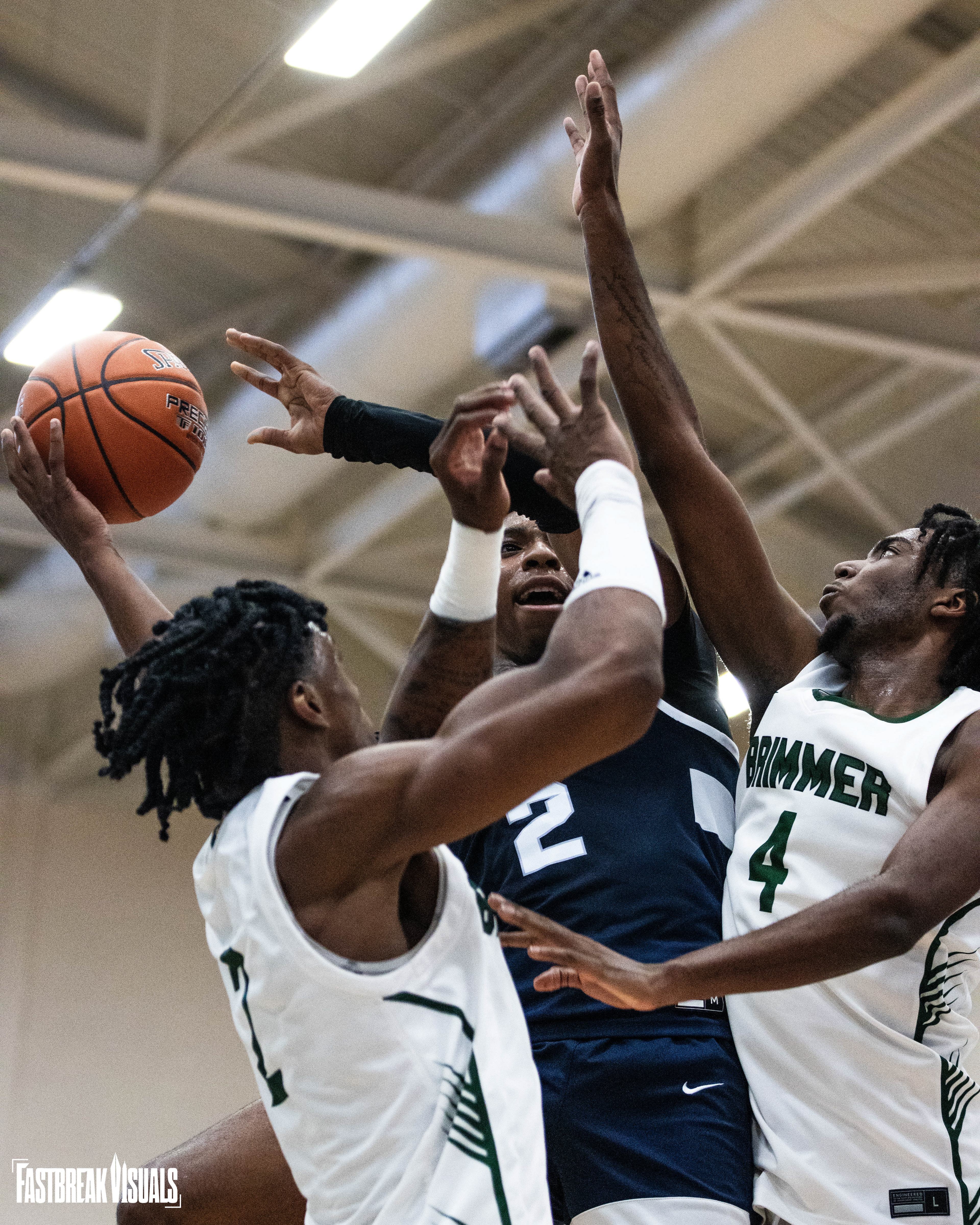 Malachi Palmer (2) tries to make a layup during a high school basketball game between Mount Zion Prep (MD) vs Brimmer and May School (MA) on November 19, 2023, at the National Prep Showcase at Albertus Magnus College in New Haven, CT. (Photo by Brody Shuffler)