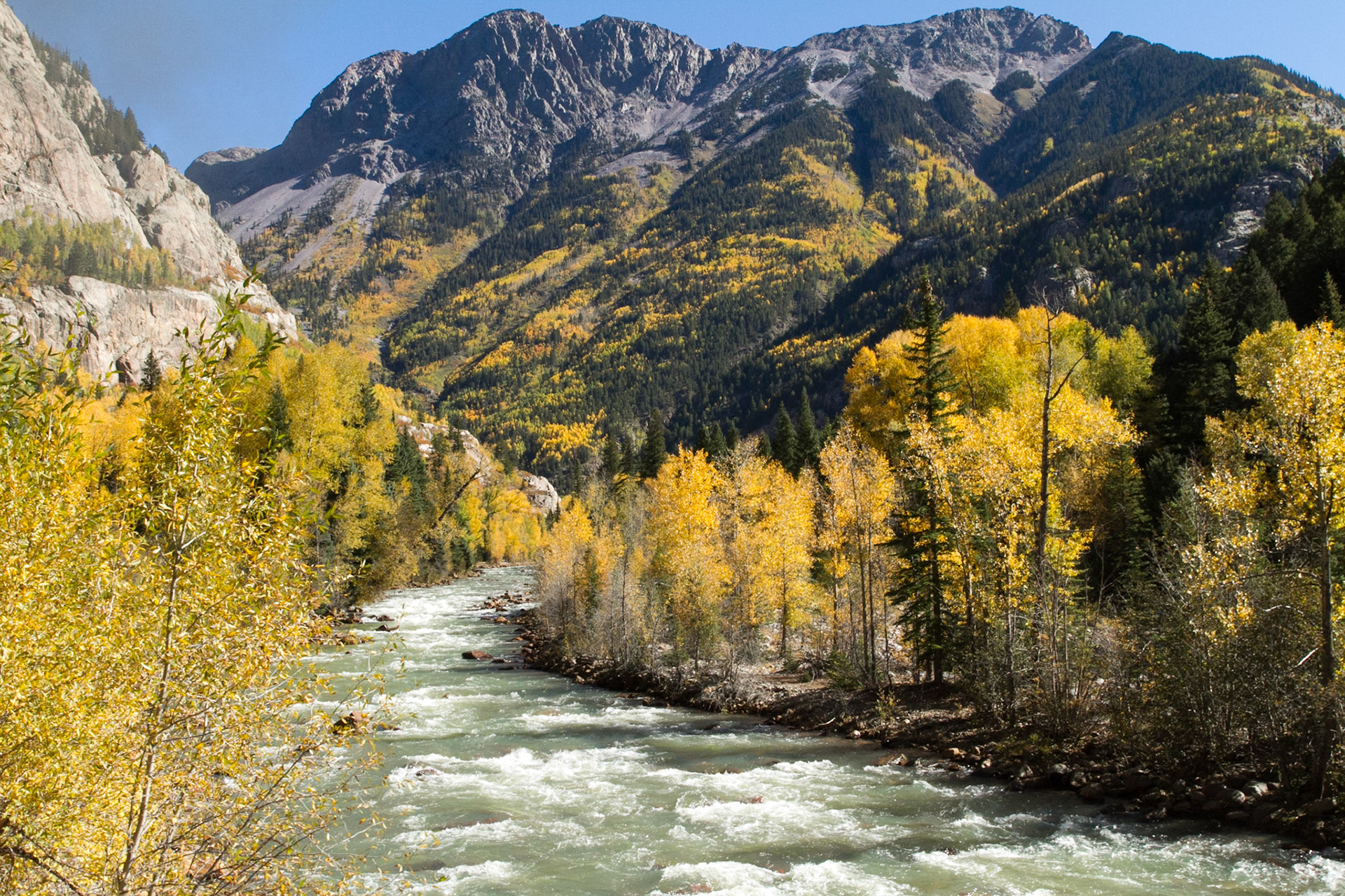 The Durango and Silverton Narrow Gauge Railroad is a narrow gauge heritage railroad that operates 45 miles of 3 ft track between Durango and Silverton, in the US state of Colorado.