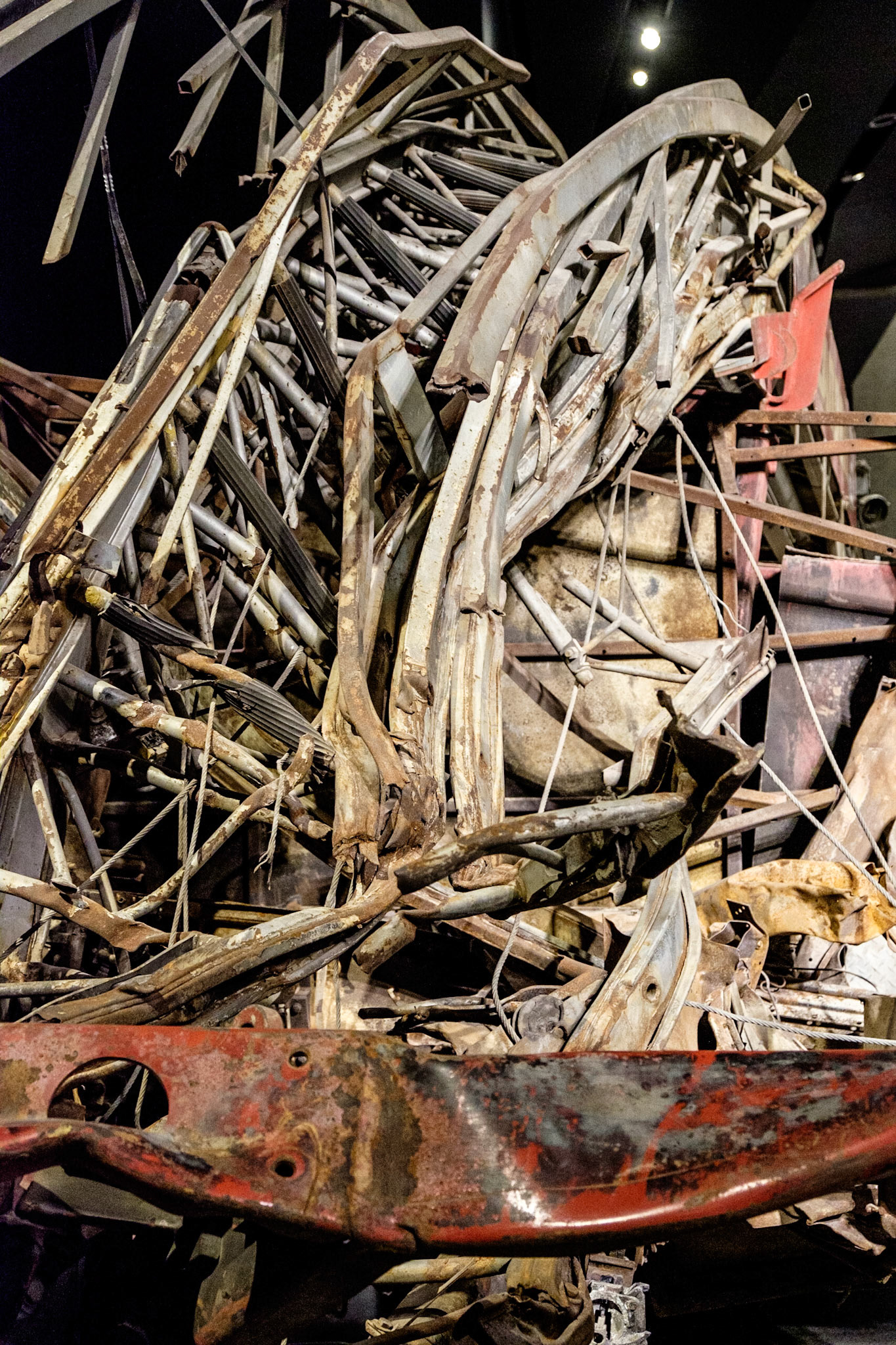 After they parked the rear mount aerial ladder truck on West Street near Vesey Street, Eleven firefighters from the company ' some of whom had just gone off duty,  rushed into the North Tower shortly before it collapsed. None made it out alive.