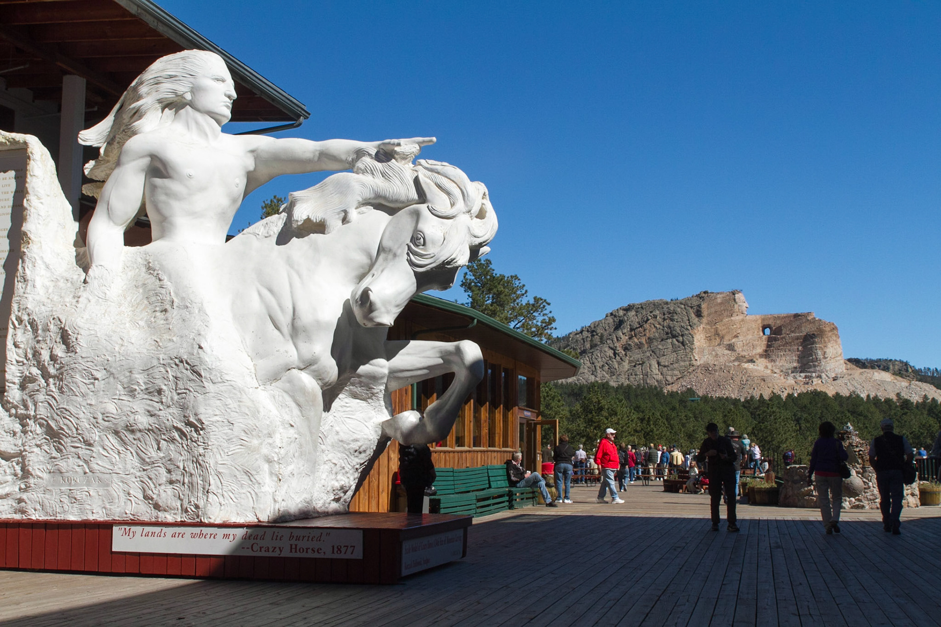 The Crazy Horse Memorial is a mountain monument complex that is under construction on privately held land in the Black Hills, in Custer County, South Dakota.
