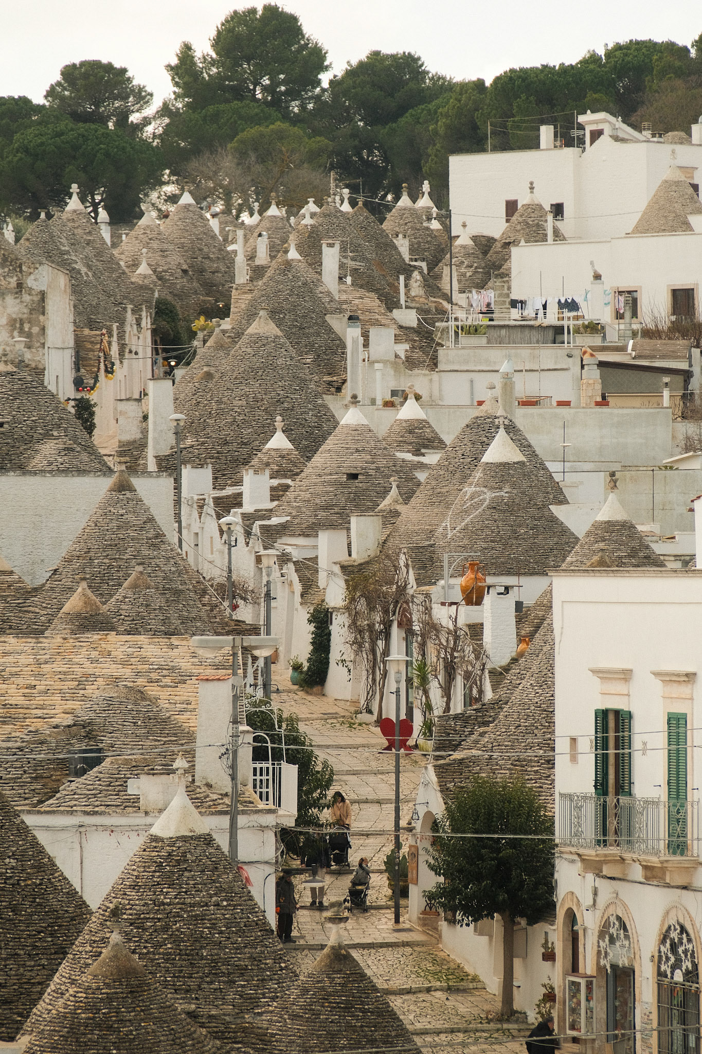 Trulli rooftops in rhythm.