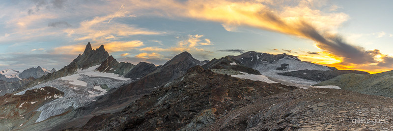 Coucher du Soleil aux Aiguilles Rouges d'Arolla - Suisse