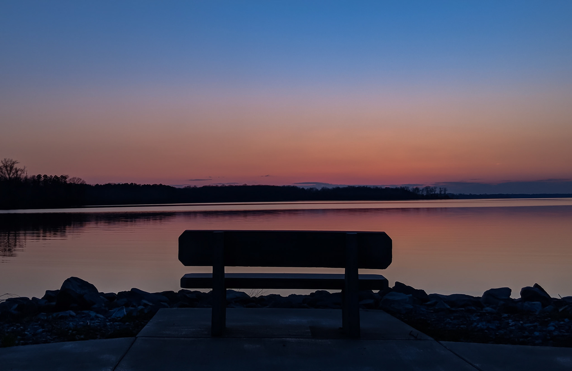 popular bench to watch sunset Bogard Point.