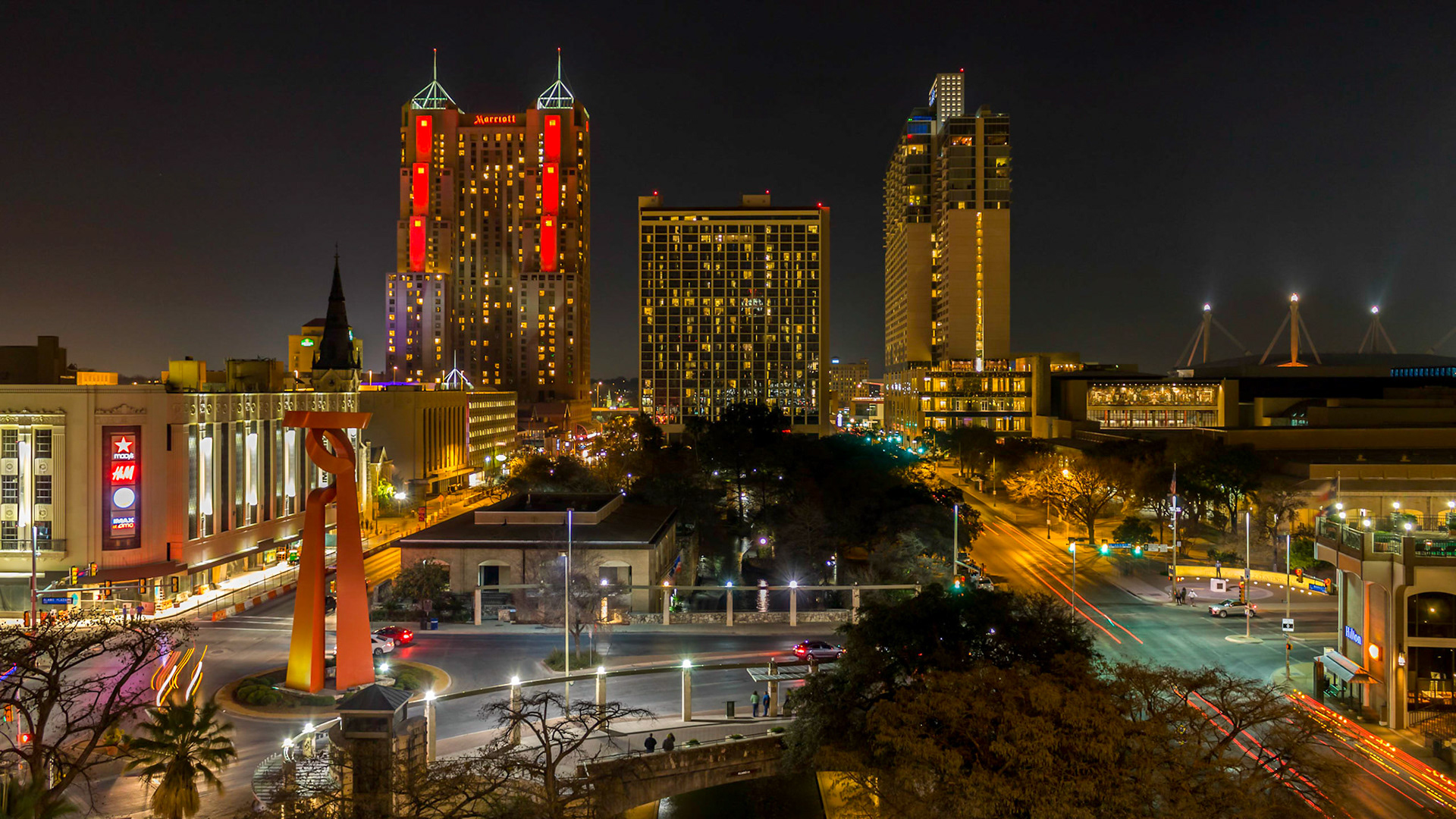 San Antoni, TX. from a parking garage.