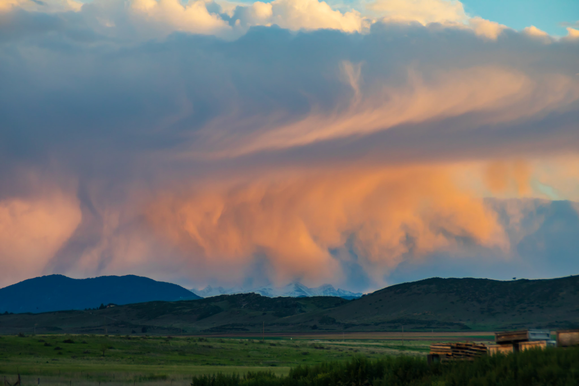 Wyoming Sunset with clouds.