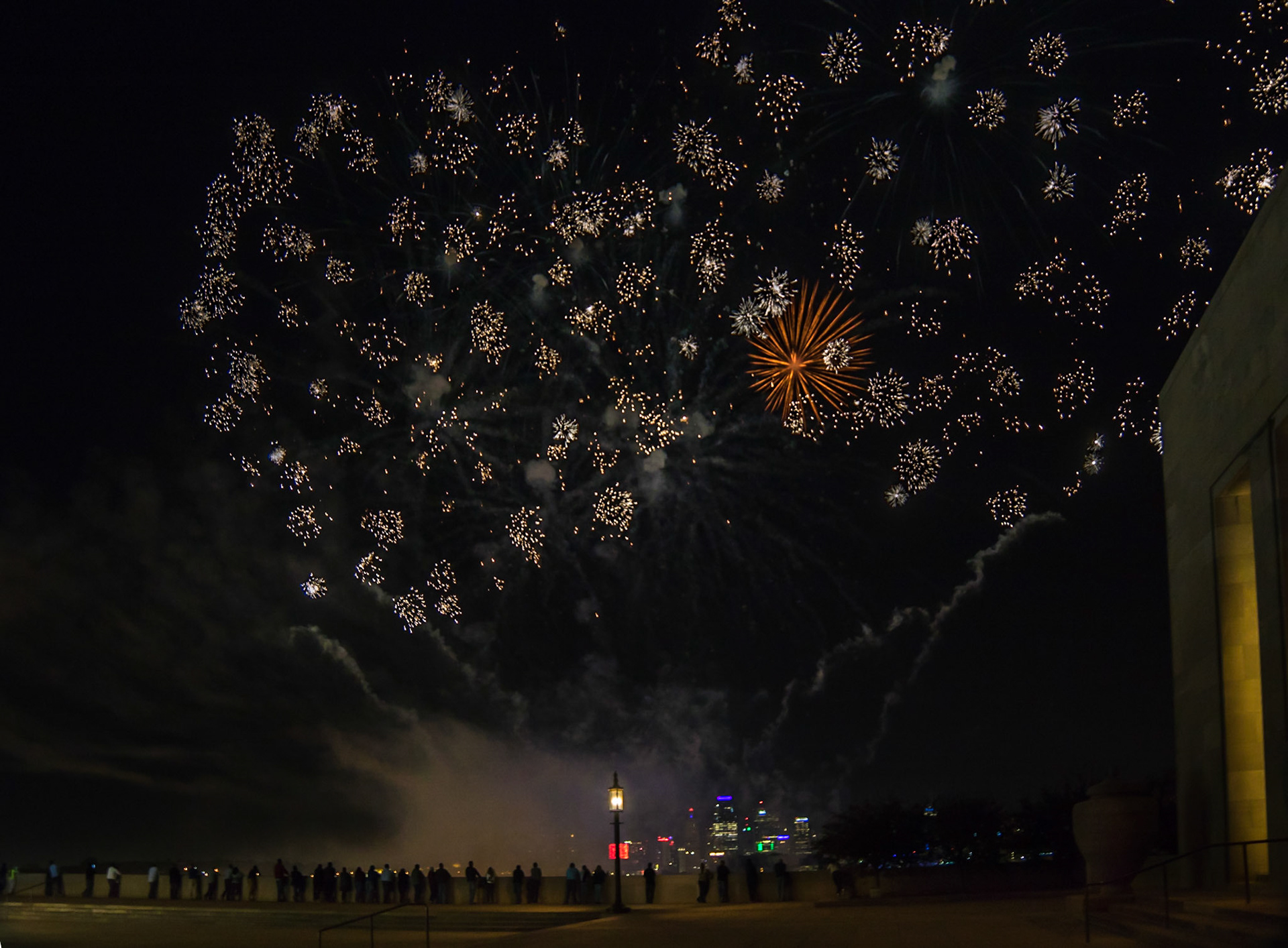 Fireworks from the WW 1 Memorial