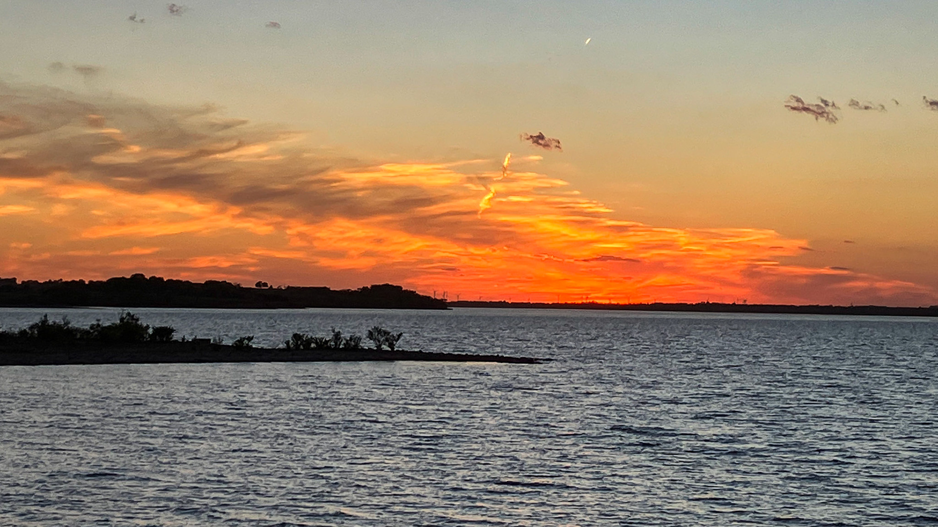 Melvern lake sunset from dam.