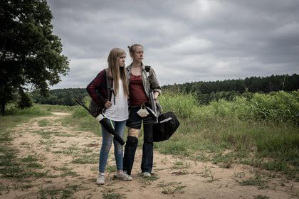 Jessica Bailey & Amelia Oswald pose for a potential poster shot