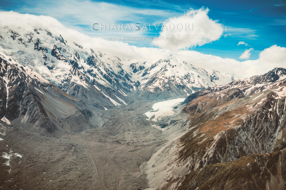 Helicopter tour over the Tasman Glacier