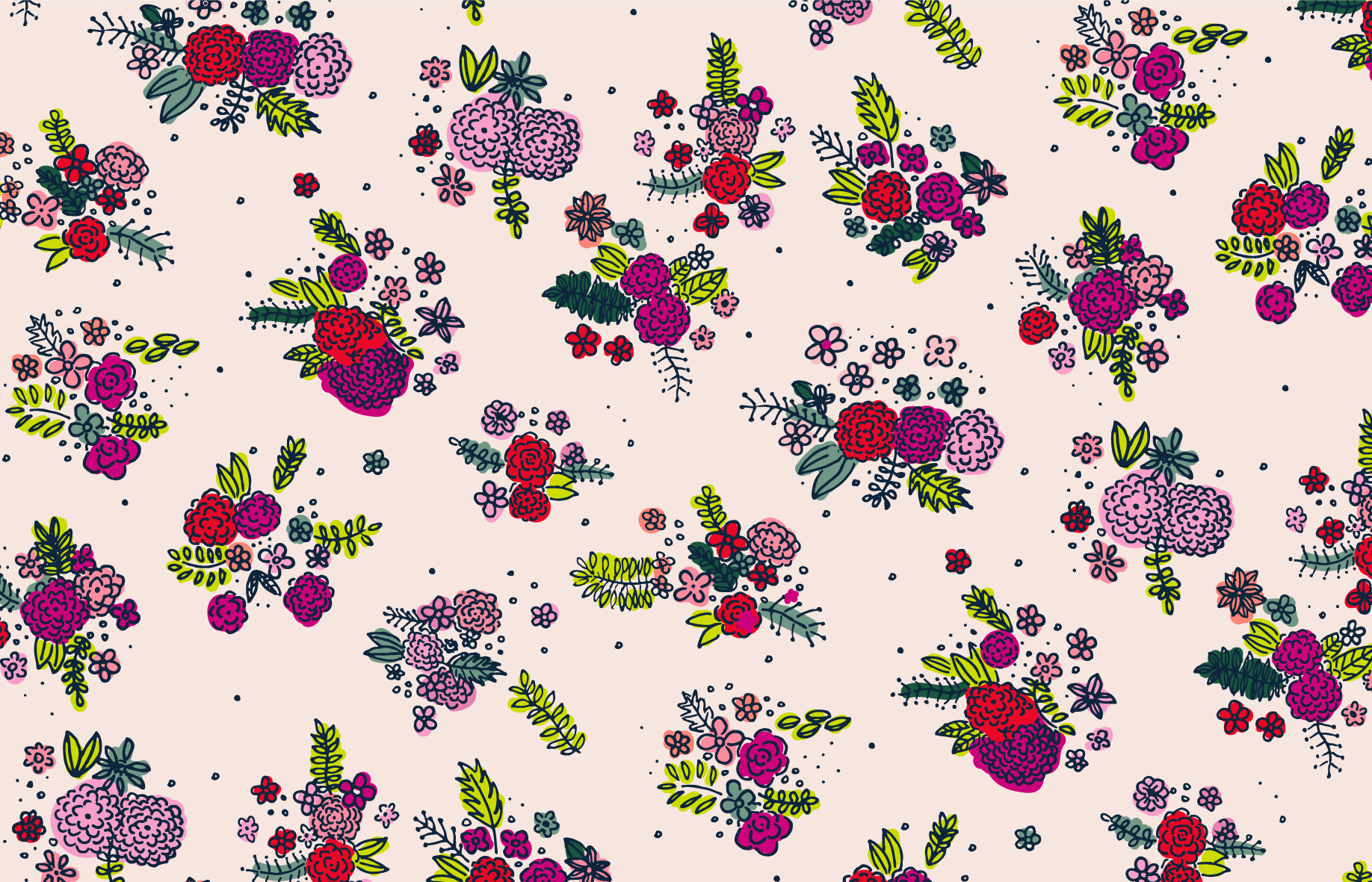 Flowers (Hand drawn & Adobe Illustrator)