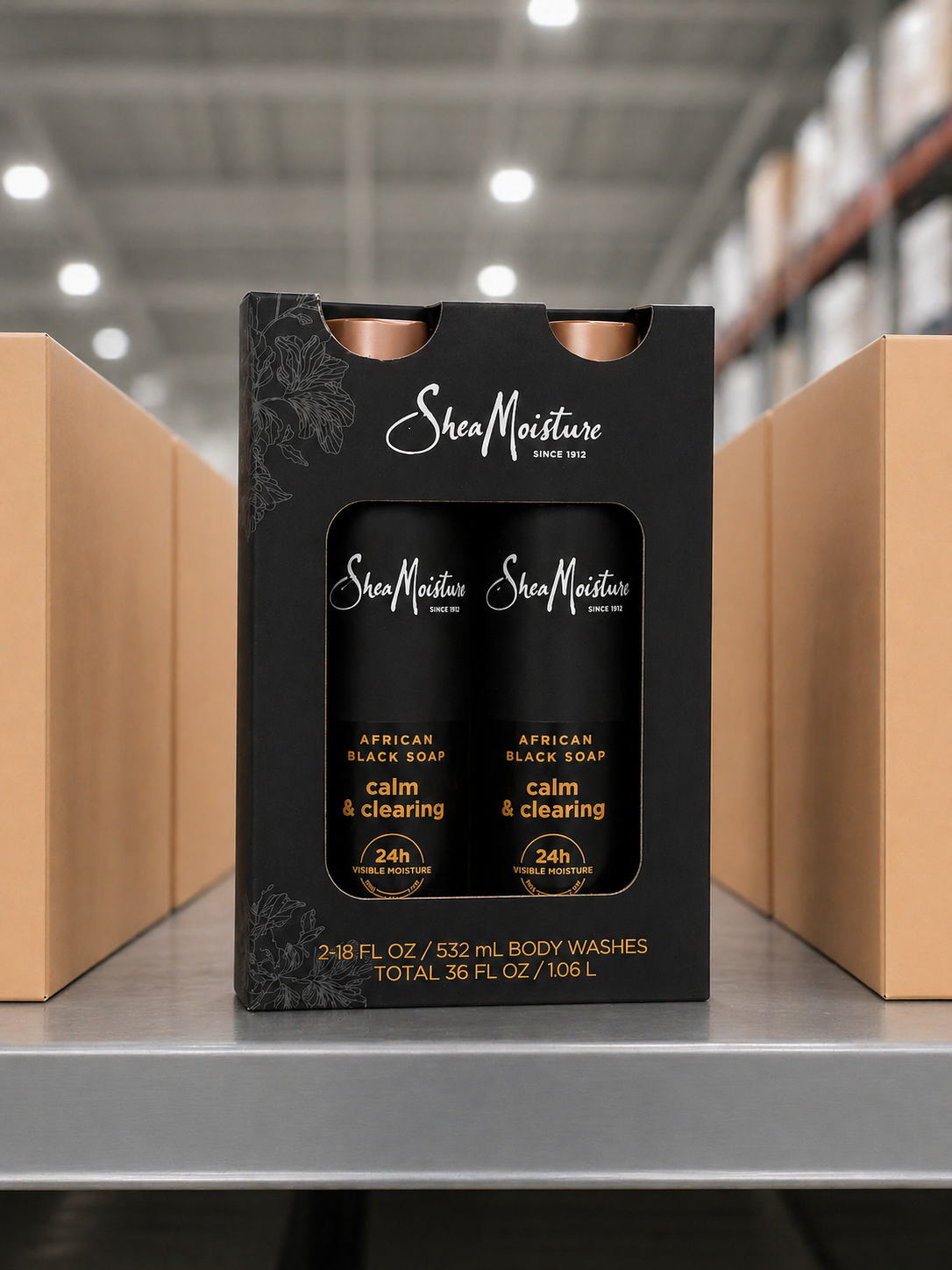 Packaging design and full production execution for a retail-ready body wash set, including dielines, materials, and print coordination.