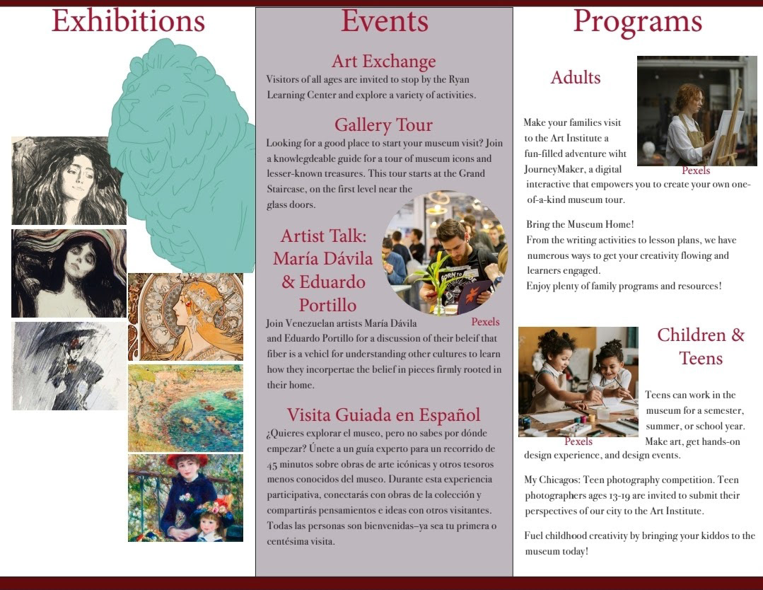 Art Institute of Chiago trifold brochure (2023)