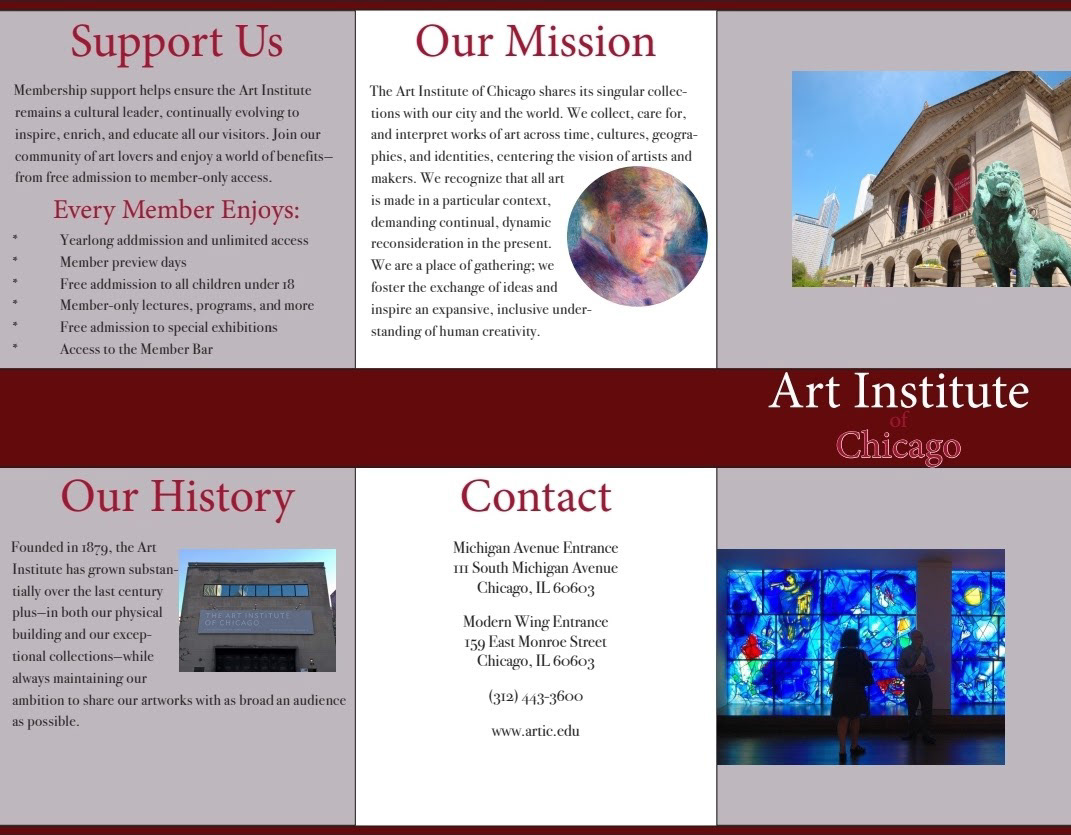 Art Institute of Chiago trifold brochure (2023)