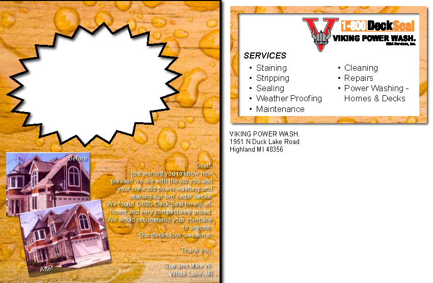 Deck Seal, Direct Mail Postcard (Back)