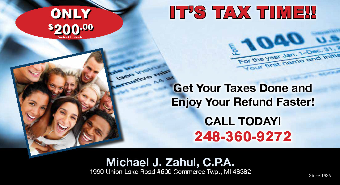 C.P.A., Every Door Direct Mail Postcard (Front)