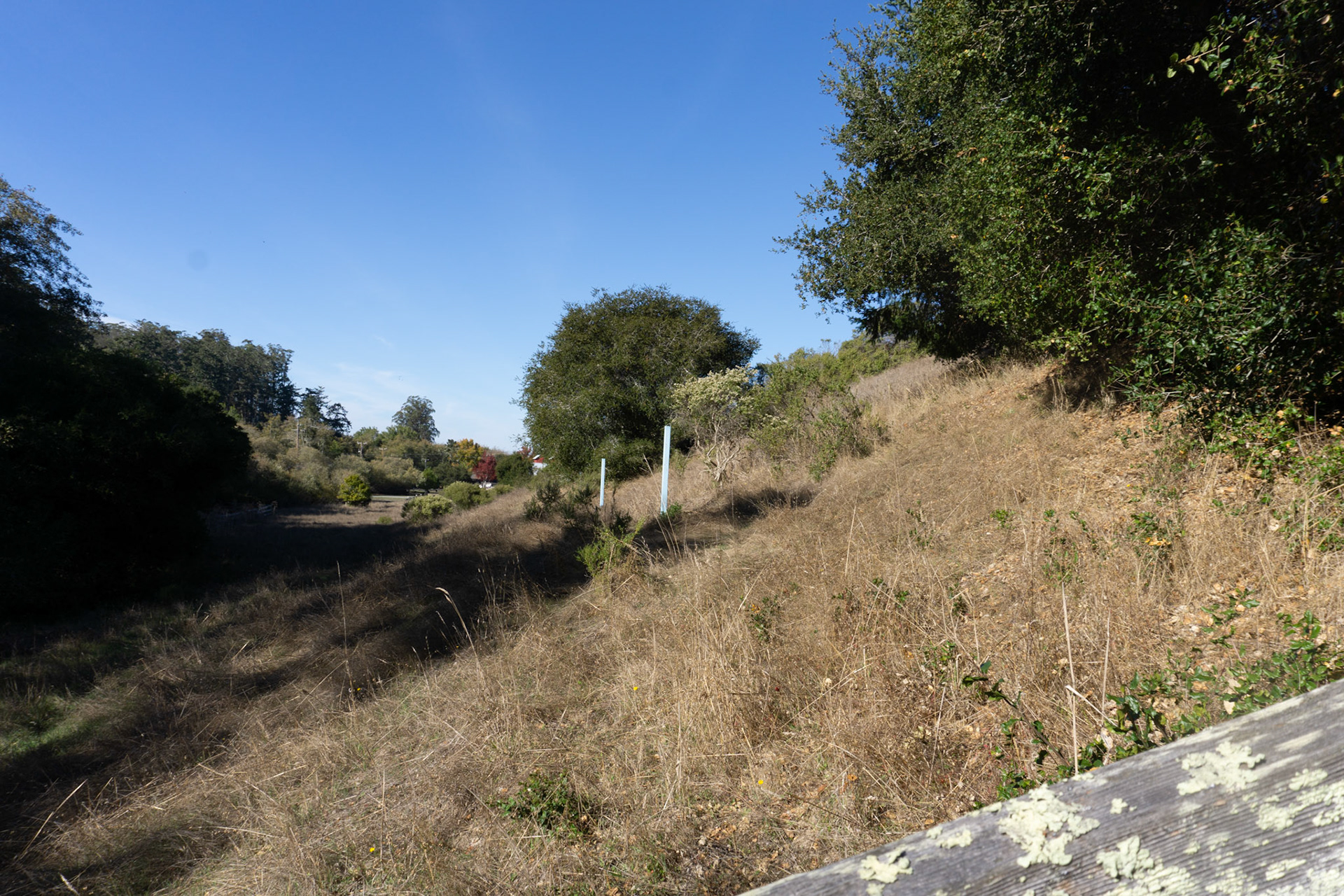 These posts mark the San Andreas Fault Line