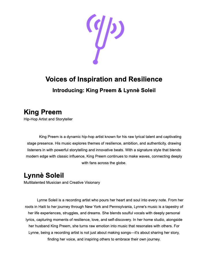 Artist Introduction