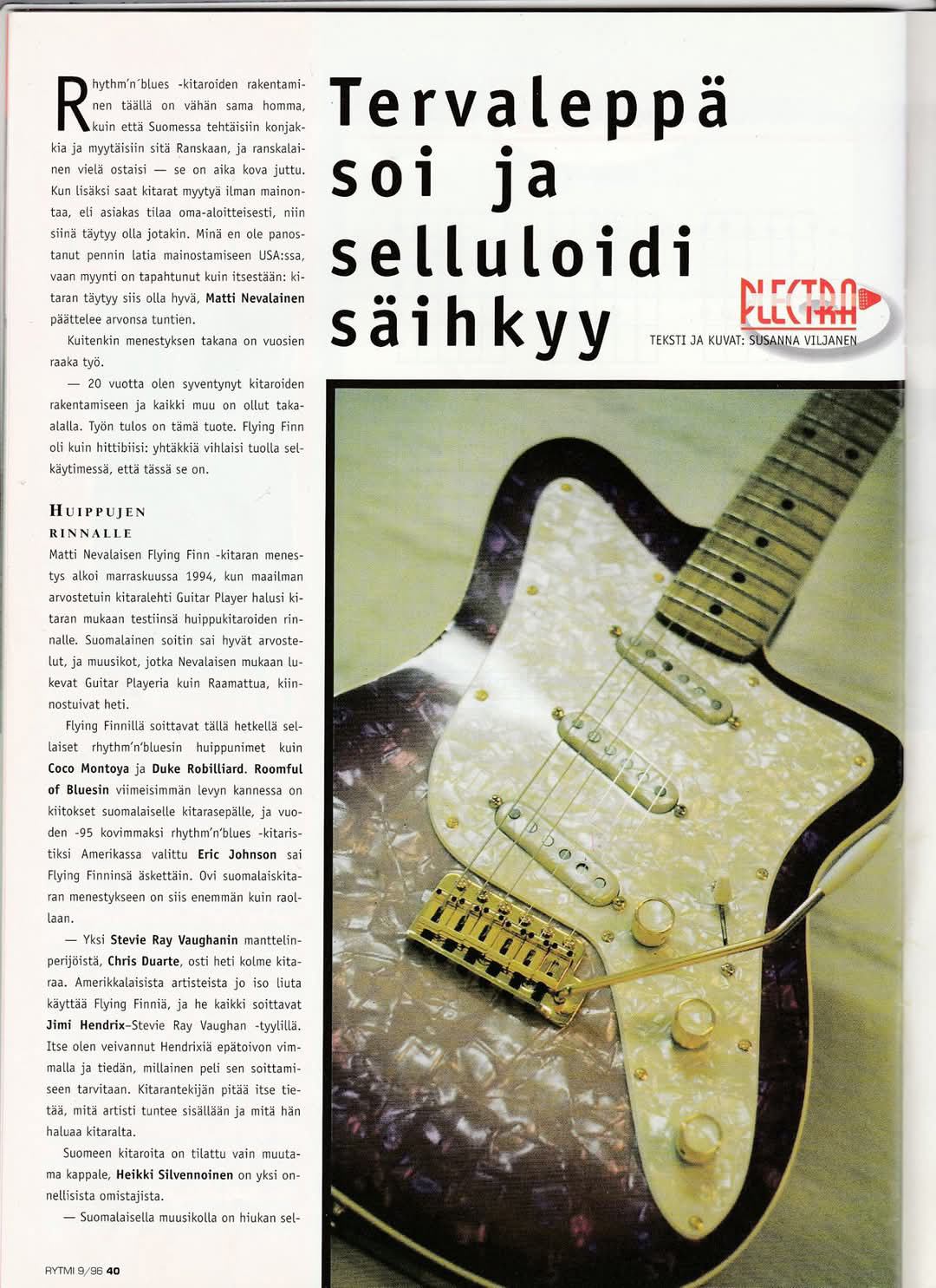 "Alder resonates and celluloid shines", Rytmi Magazine, 1996