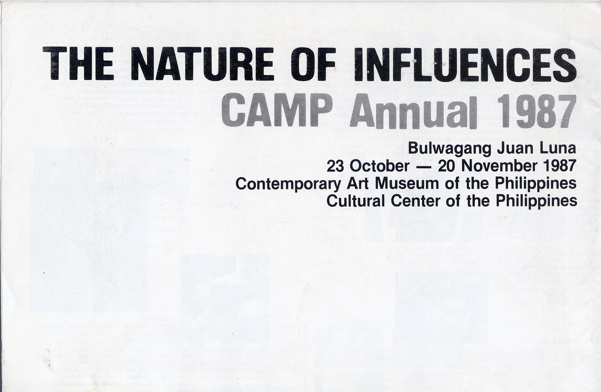 cover fold of exhibition poster