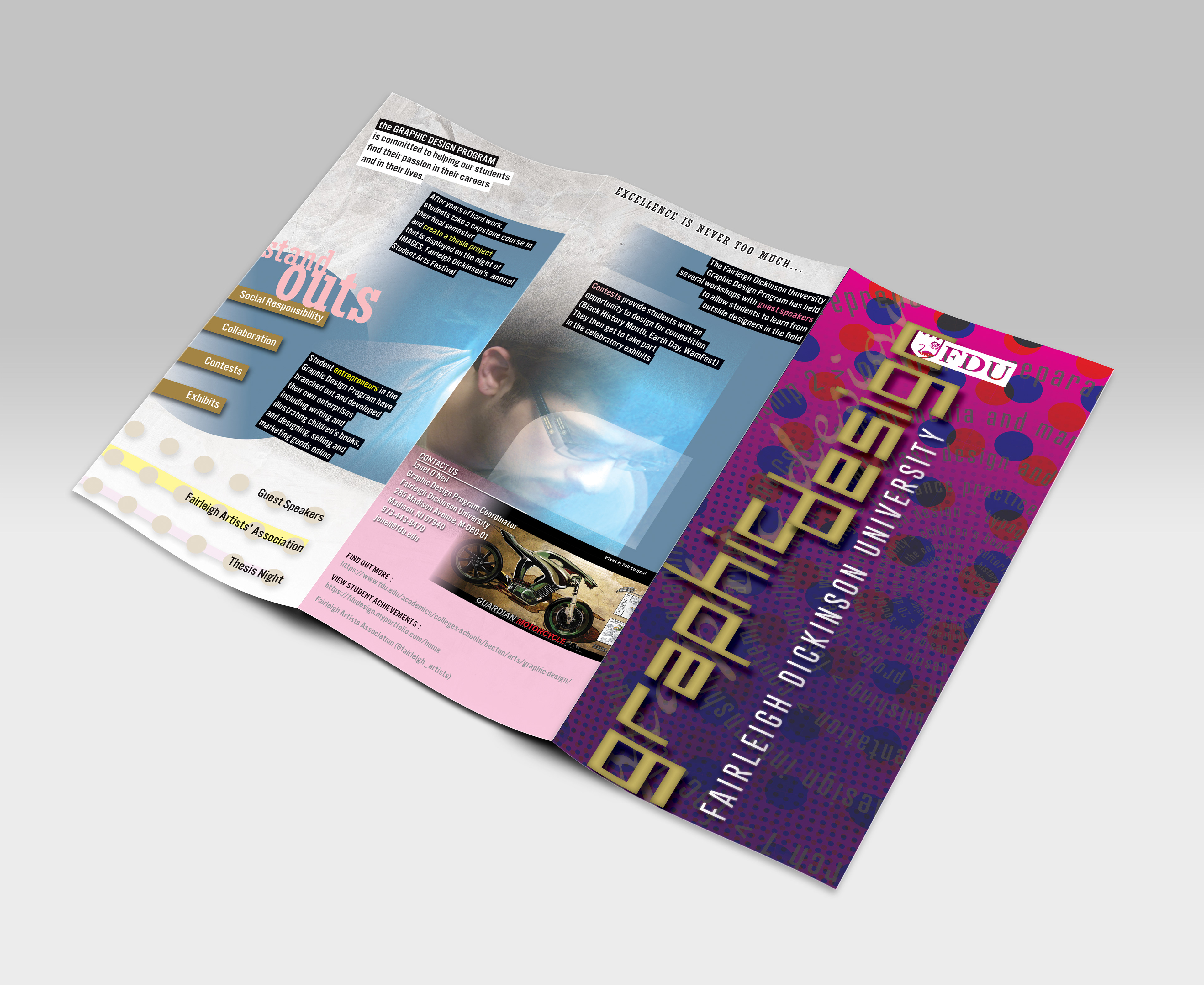 FDU Graphic Design trifold program brochure