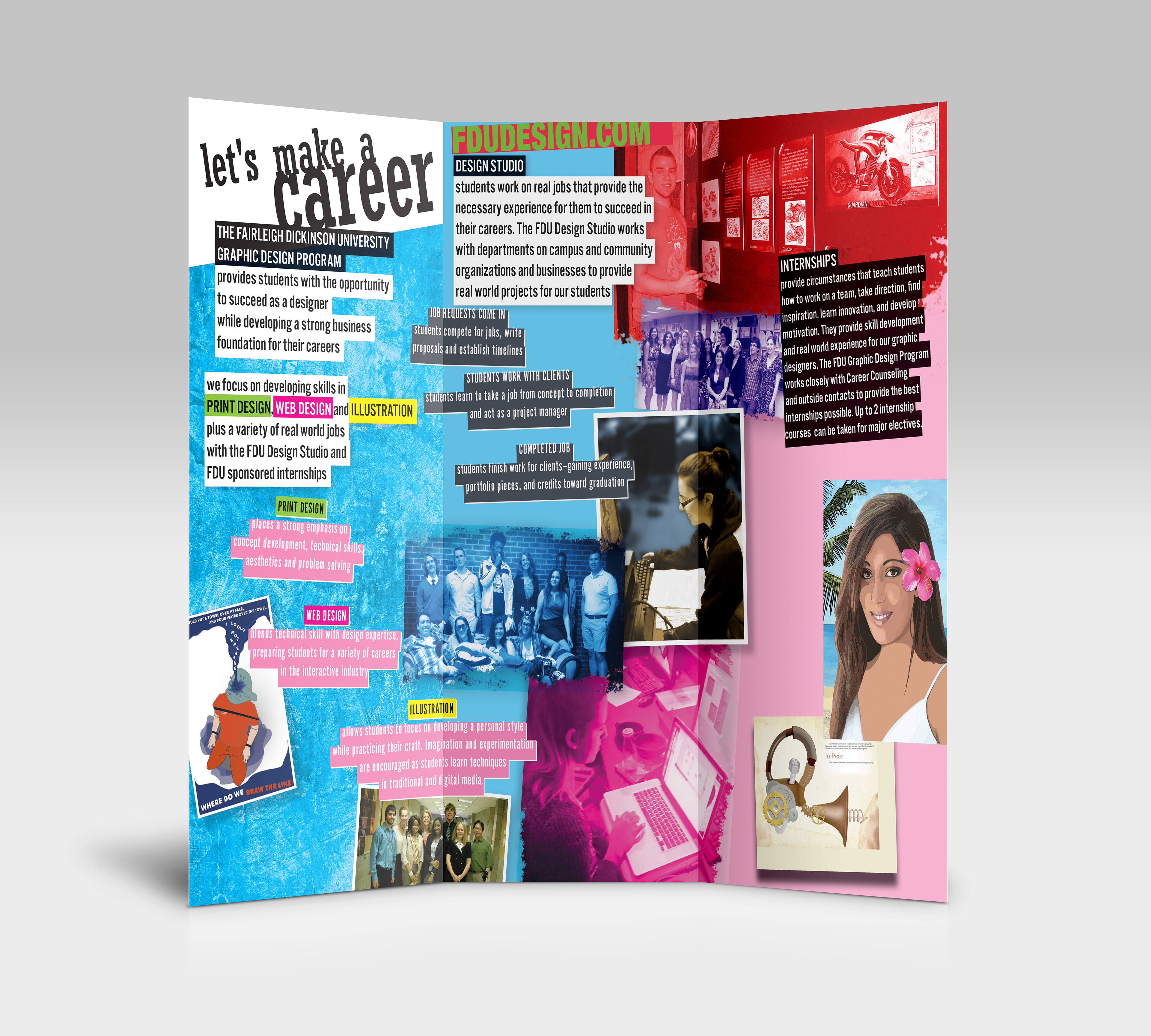 FDU Graphic Design trifold program brochure (9/25)