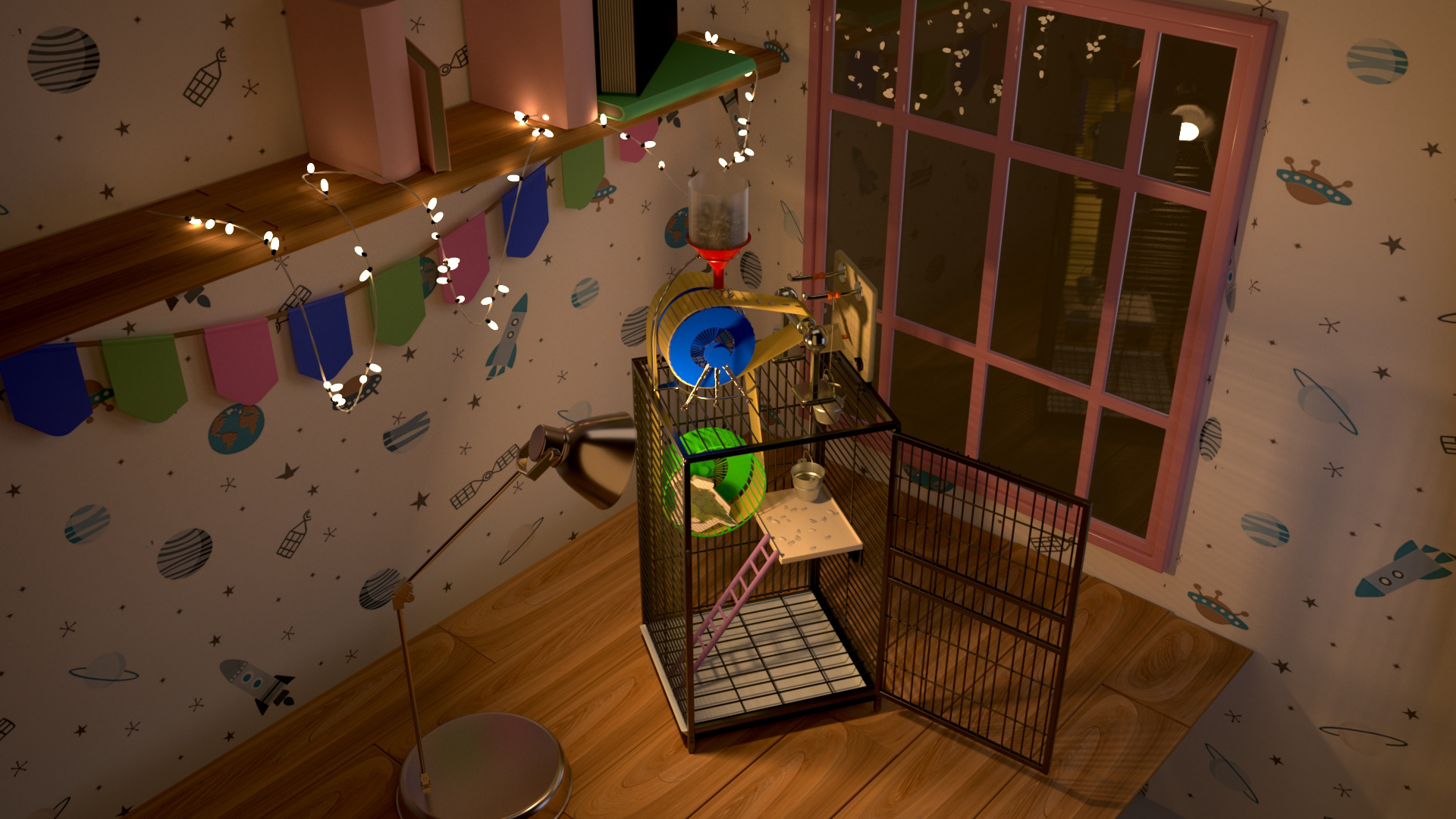 Maya Modeling / RenderMan (Bird Feeding Machine)