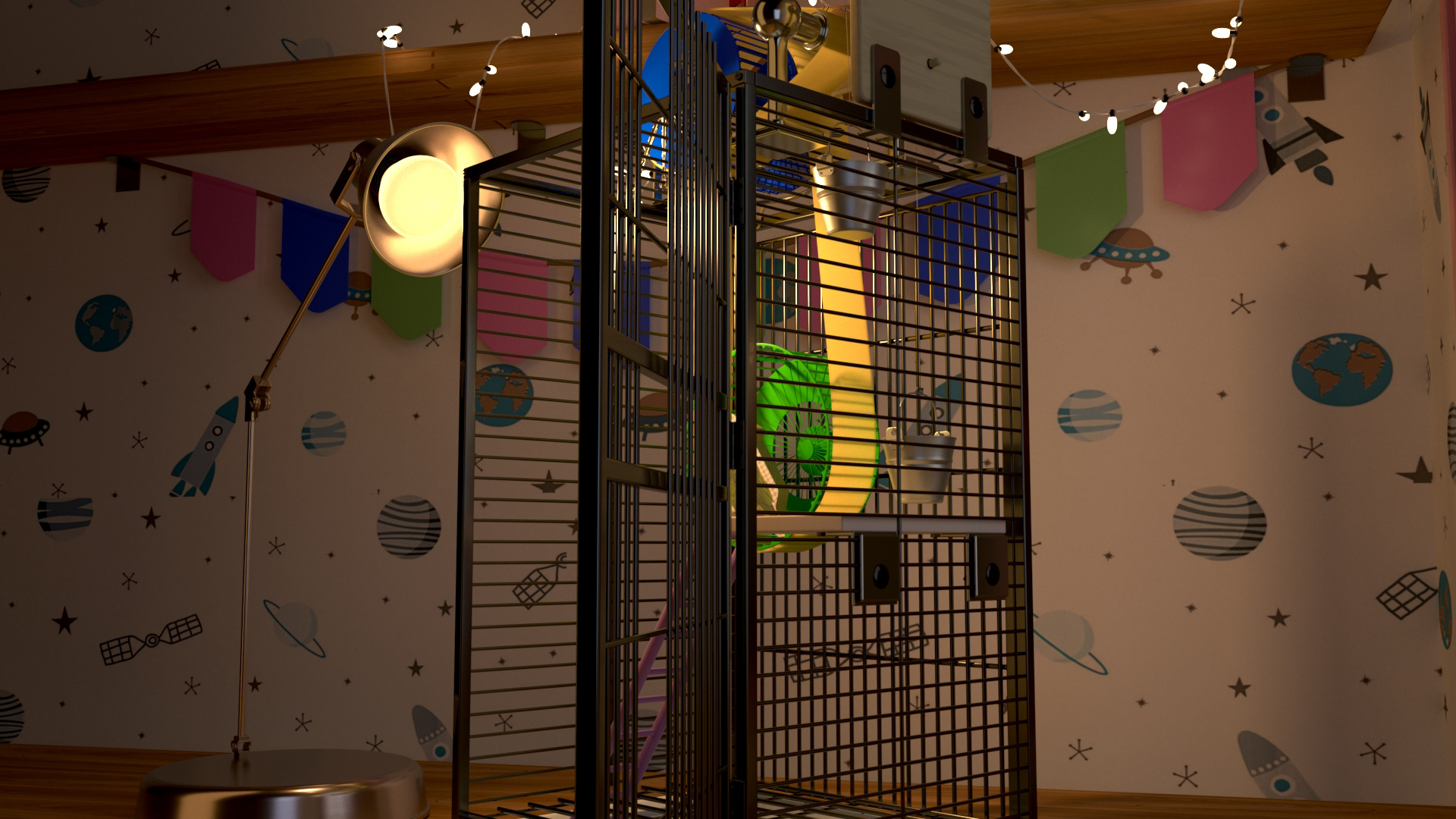 Maya Modeling / RenderMan (Bird Feeding Machine)