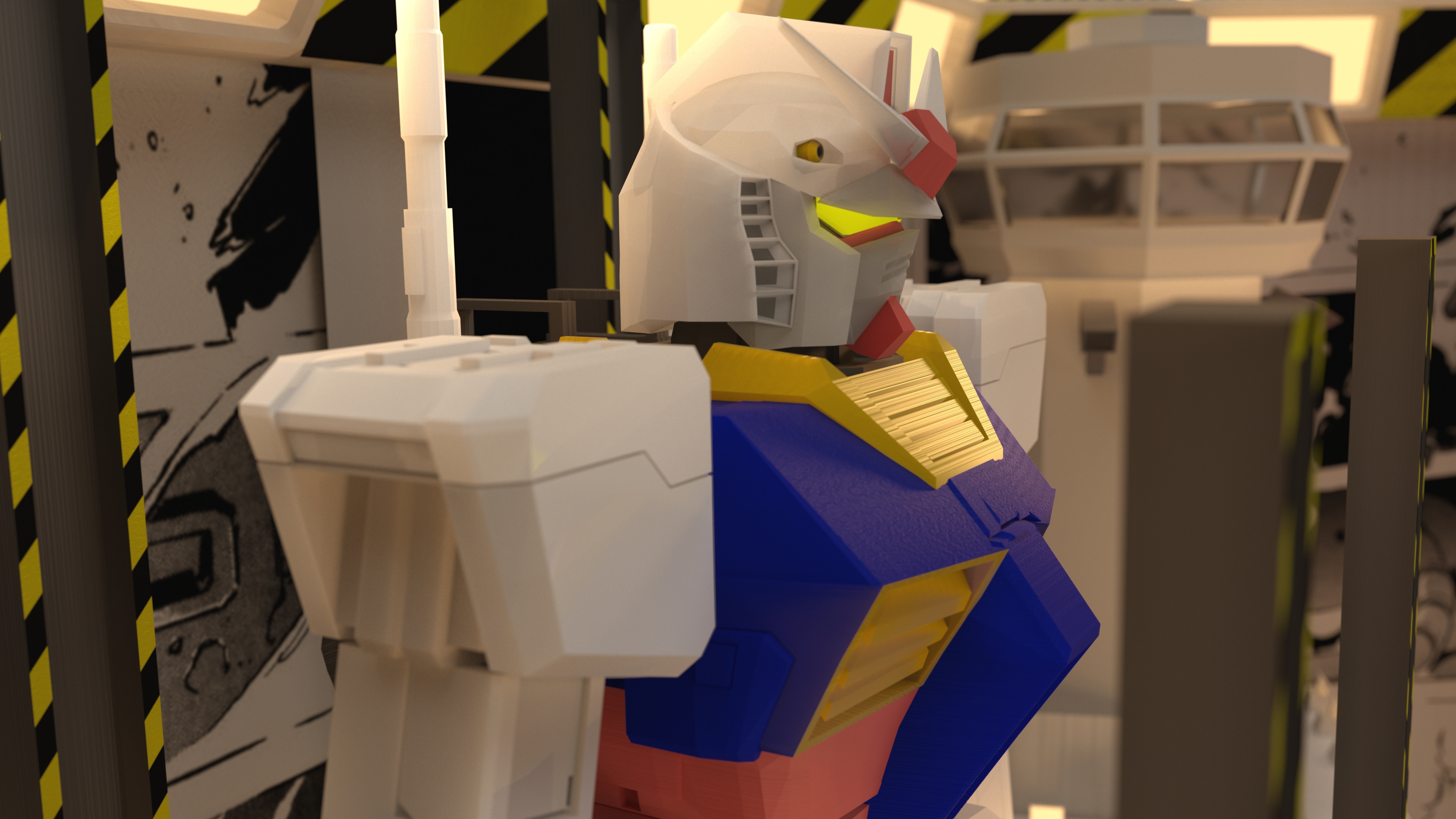Maya Modeling/ RenderMan Renderer (Pop-Up Book Gundam) 