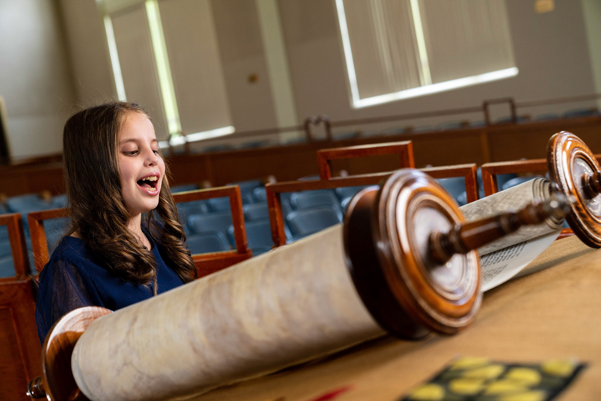 Leora’s Bat Mitzvah portrait session at Ohev Sholom in Washington D.C.