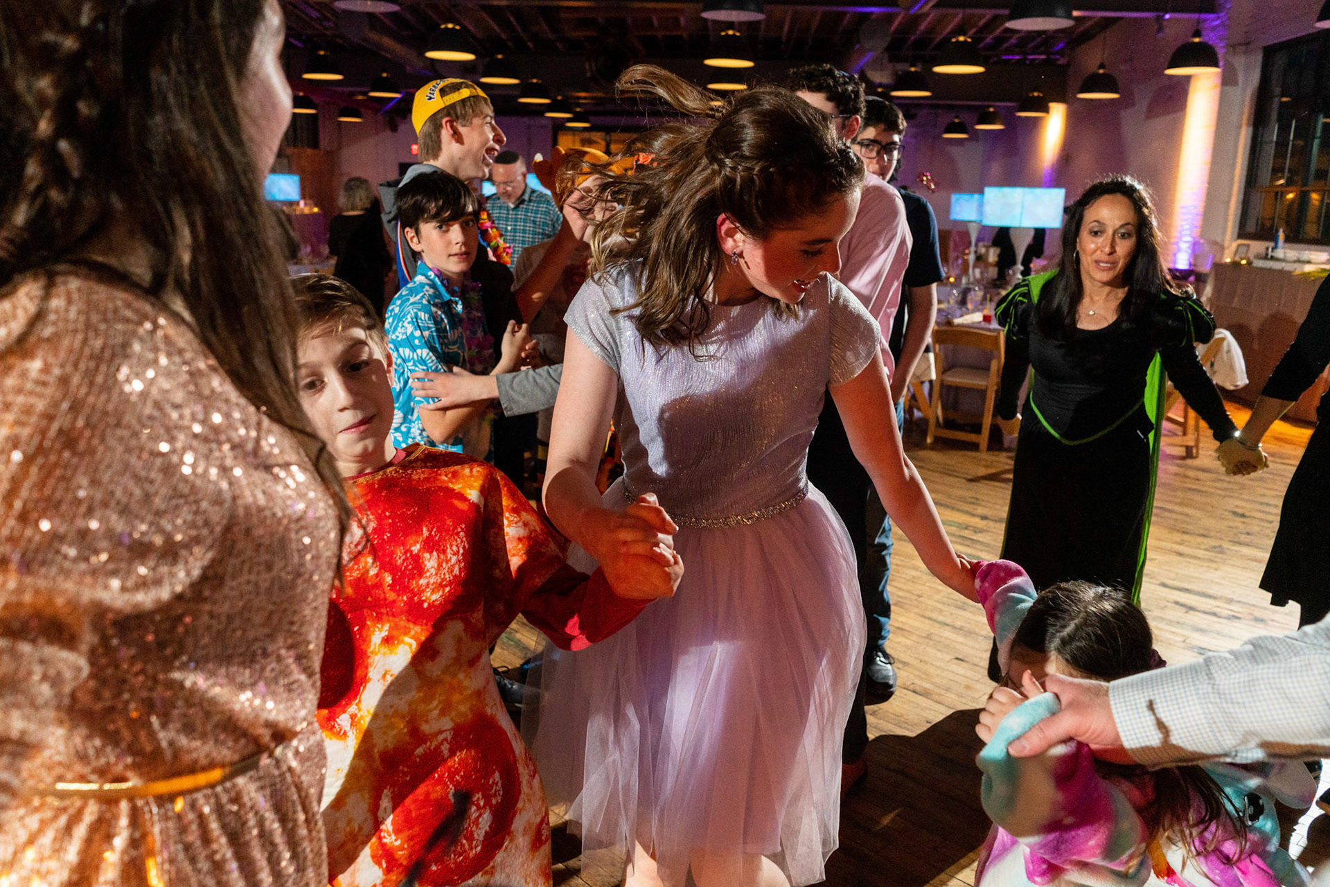 Talia’s bat mitzvah and Megillah reading on Purim on March 18, 2022 at the Accelerator Space in Baltimore, MD