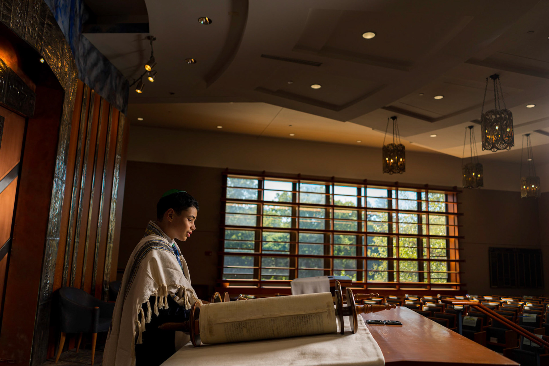 Judah’s bar mitzvah portraits at Ohr Kodesh in Silver Spring on Thursday, September 1, 2022.