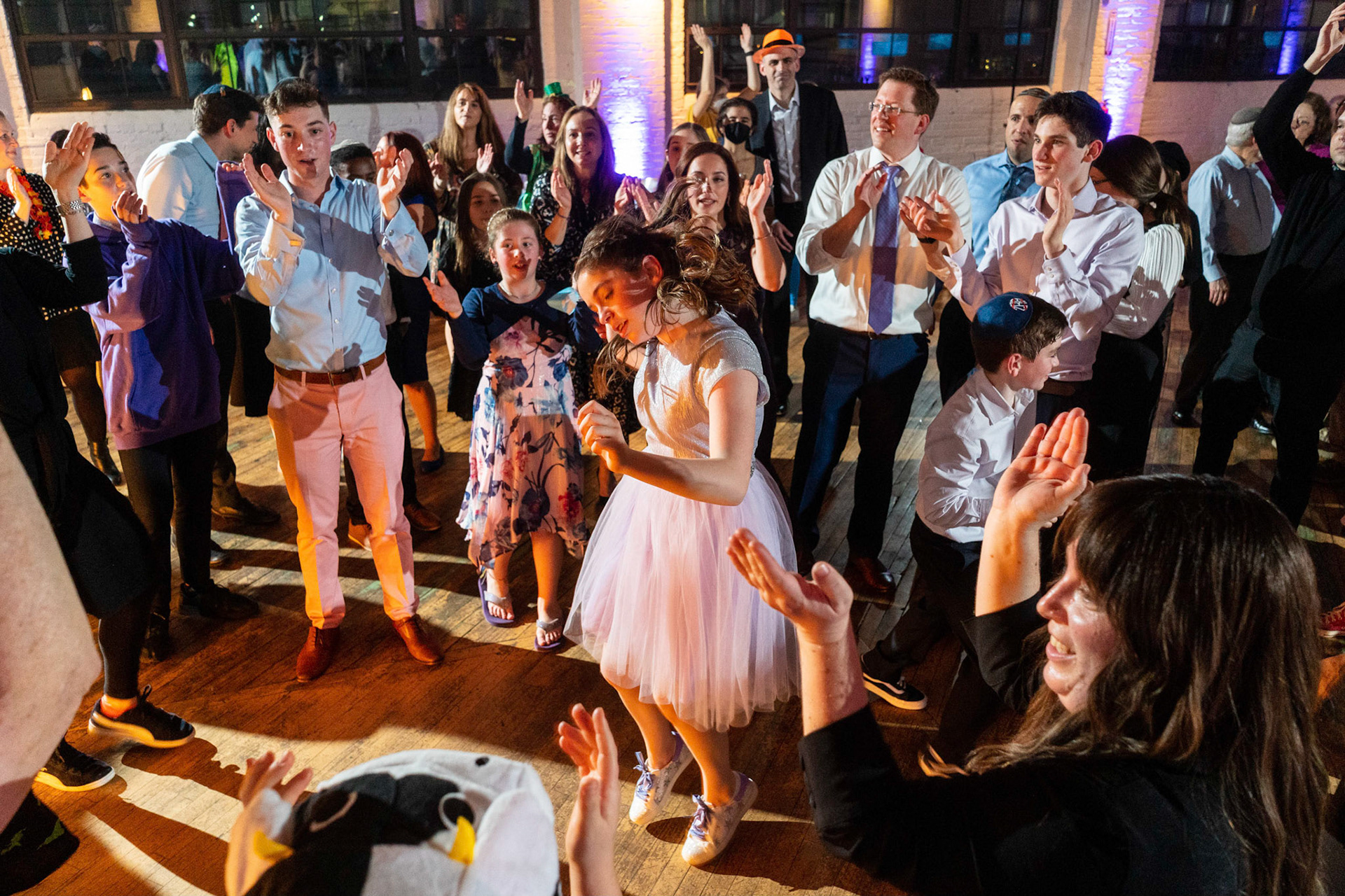 Talia’s bat mitzvah and Megillah reading on Purim on March 18, 2022 at the Accelerator Space in Baltimore, MD