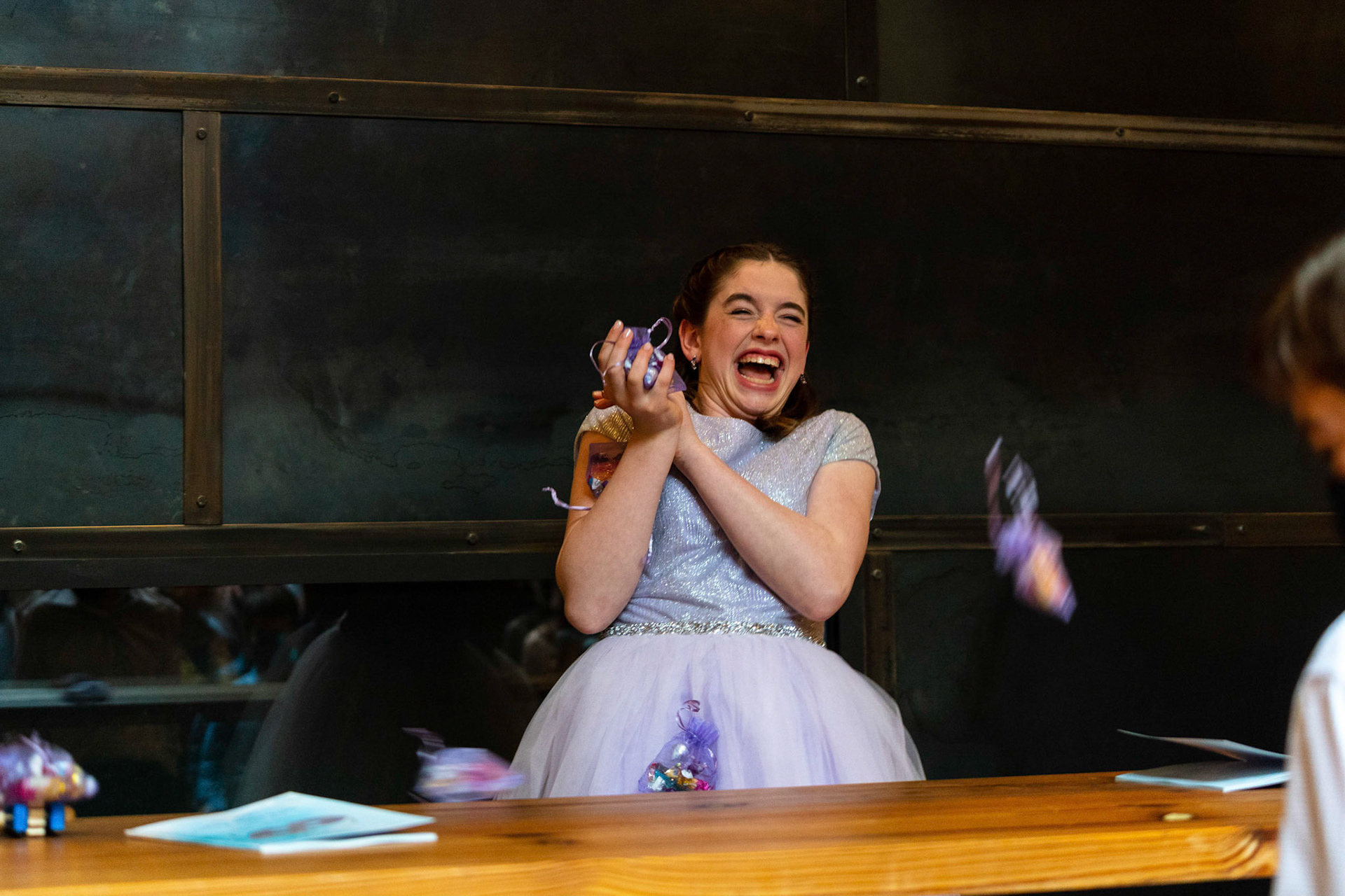 Talia’s bat mitzvah and Megillah reading on Purim on March 18, 2022 at the Accelerator Space in Baltimore, MD