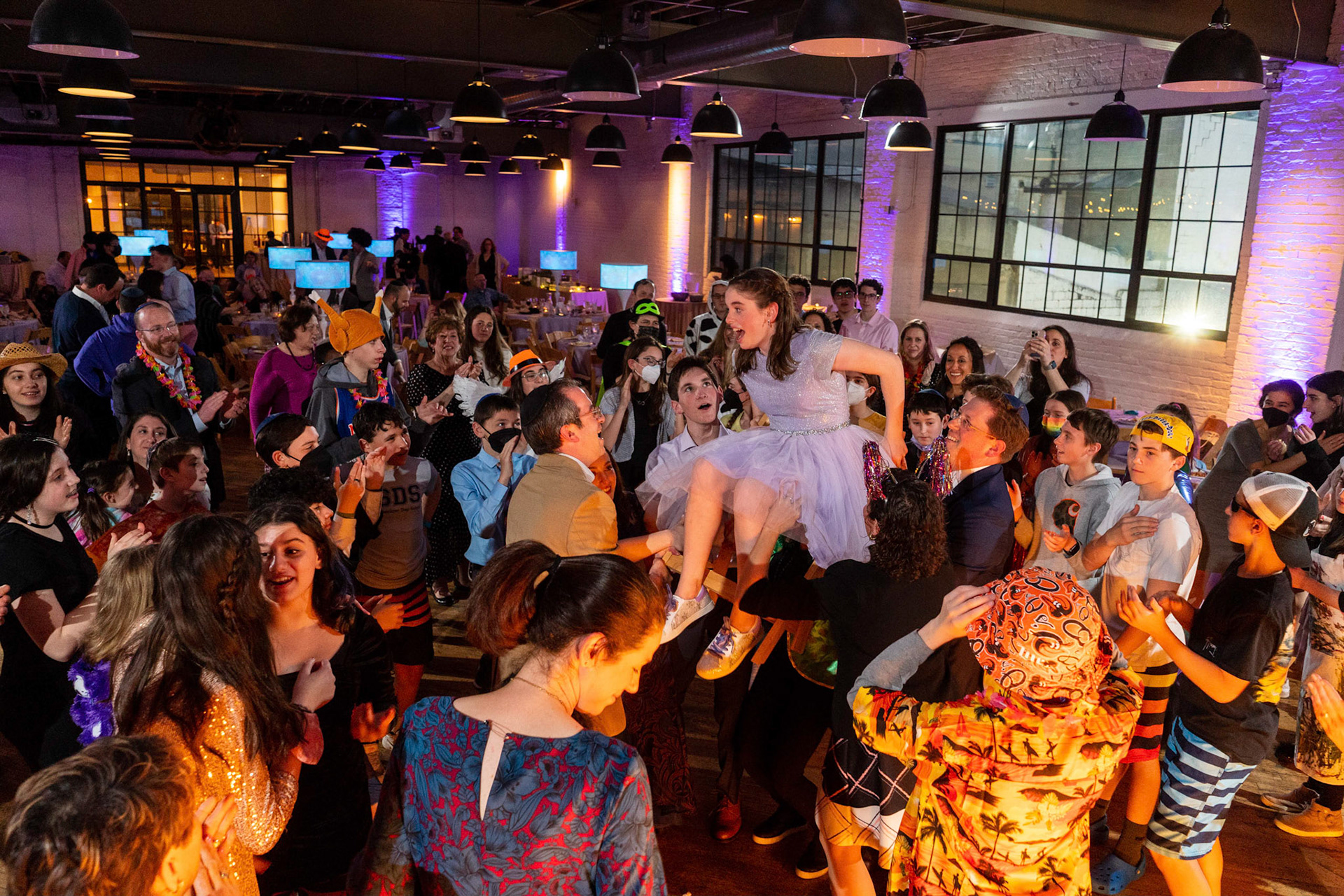 Talia’s bat mitzvah and Megillah reading on Purim on March 18, 2022 at the Accelerator Space in Baltimore, MD