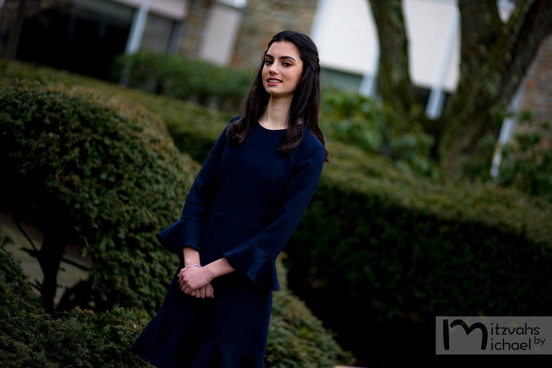 Linley's Bat Mitzvah portrait session at Chizuk Amuno in Baltimore, MD.