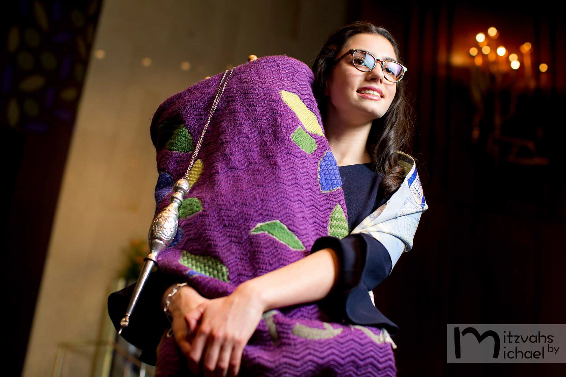 Linley's Bat Mitzvah portrait session at Chizuk Amuno in Baltimore, MD.