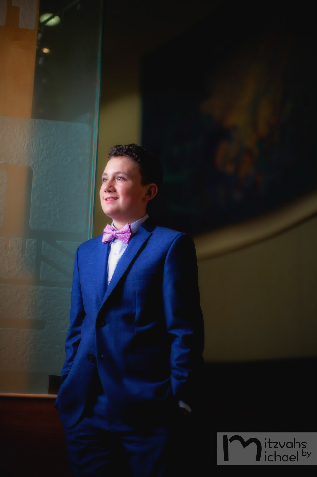 Garrett's Bar Mitzvah rehearsal and portrait session at Beth El Congregation in Bethesda, MD.