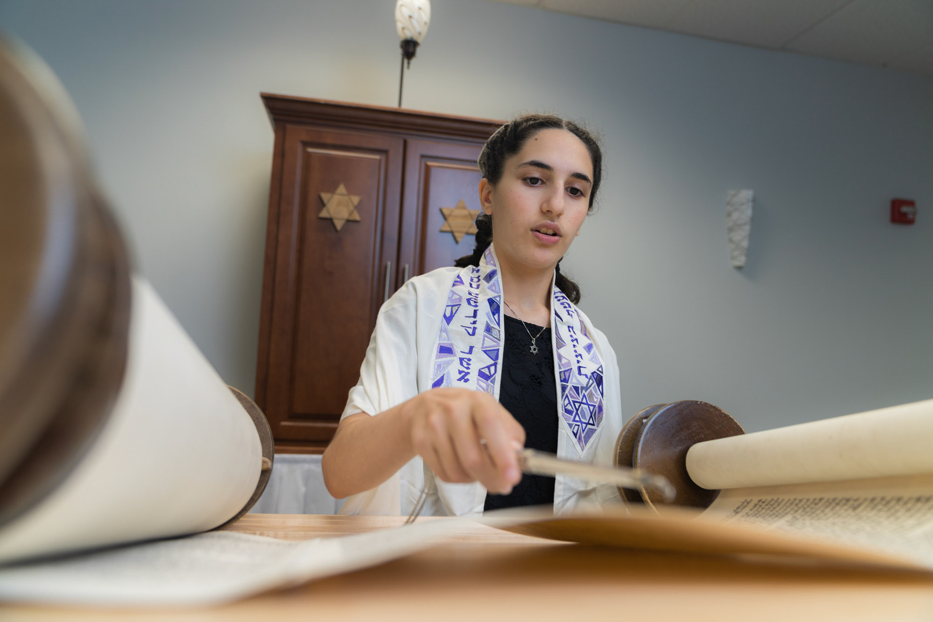 Ilana’s Bat Mitzvah rehearsal at Bat Chaverim in Columbia, MD.