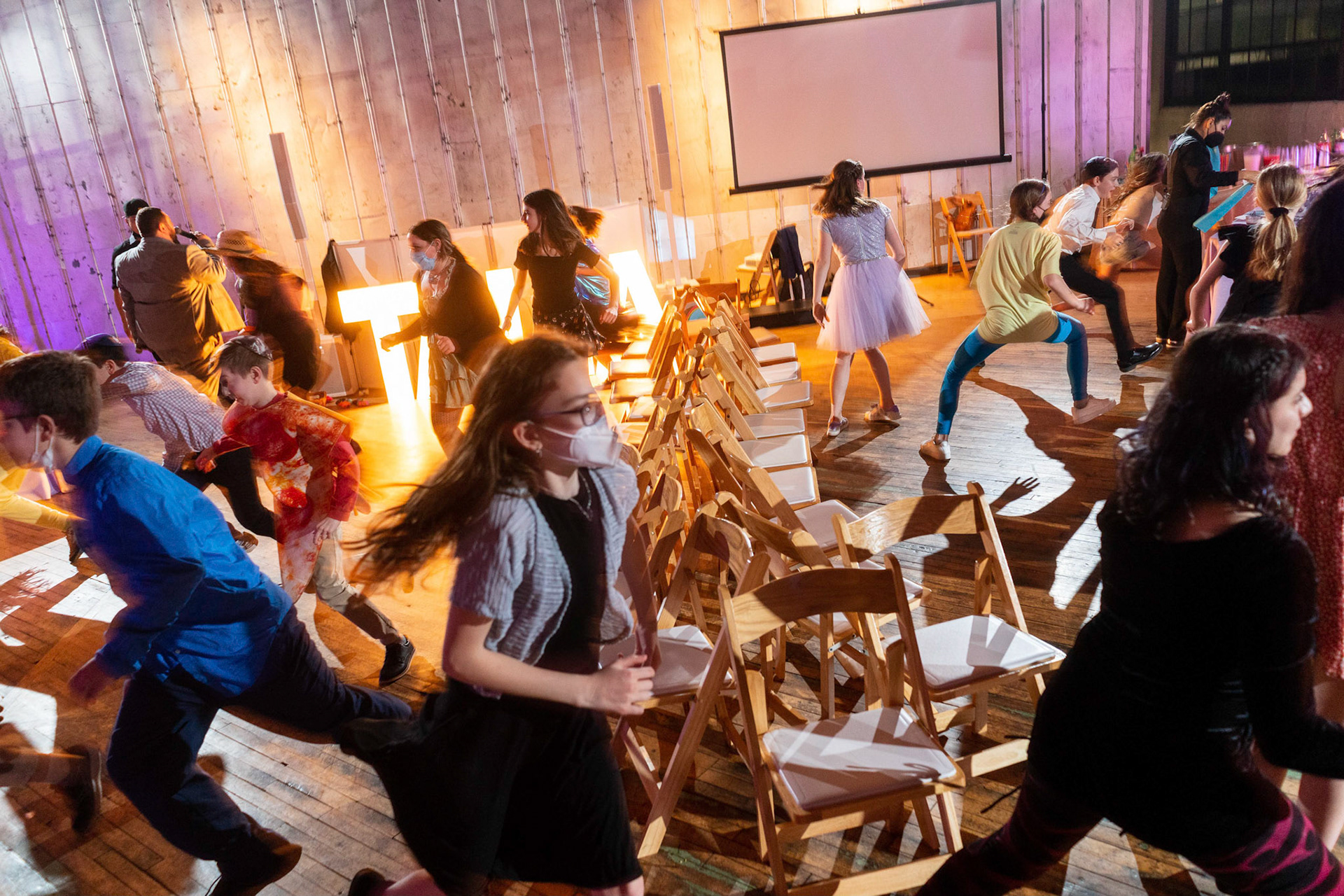 Talia’s bat mitzvah and Megillah reading on Purim on March 18, 2022 at the Accelerator Space in Baltimore, MD