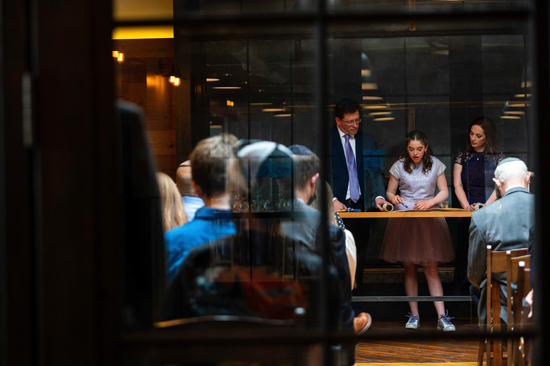 Talia’s bat mitzvah and Megillah reading on Purim on March 18, 2022 at the Accelerator Space in Baltimore, MD