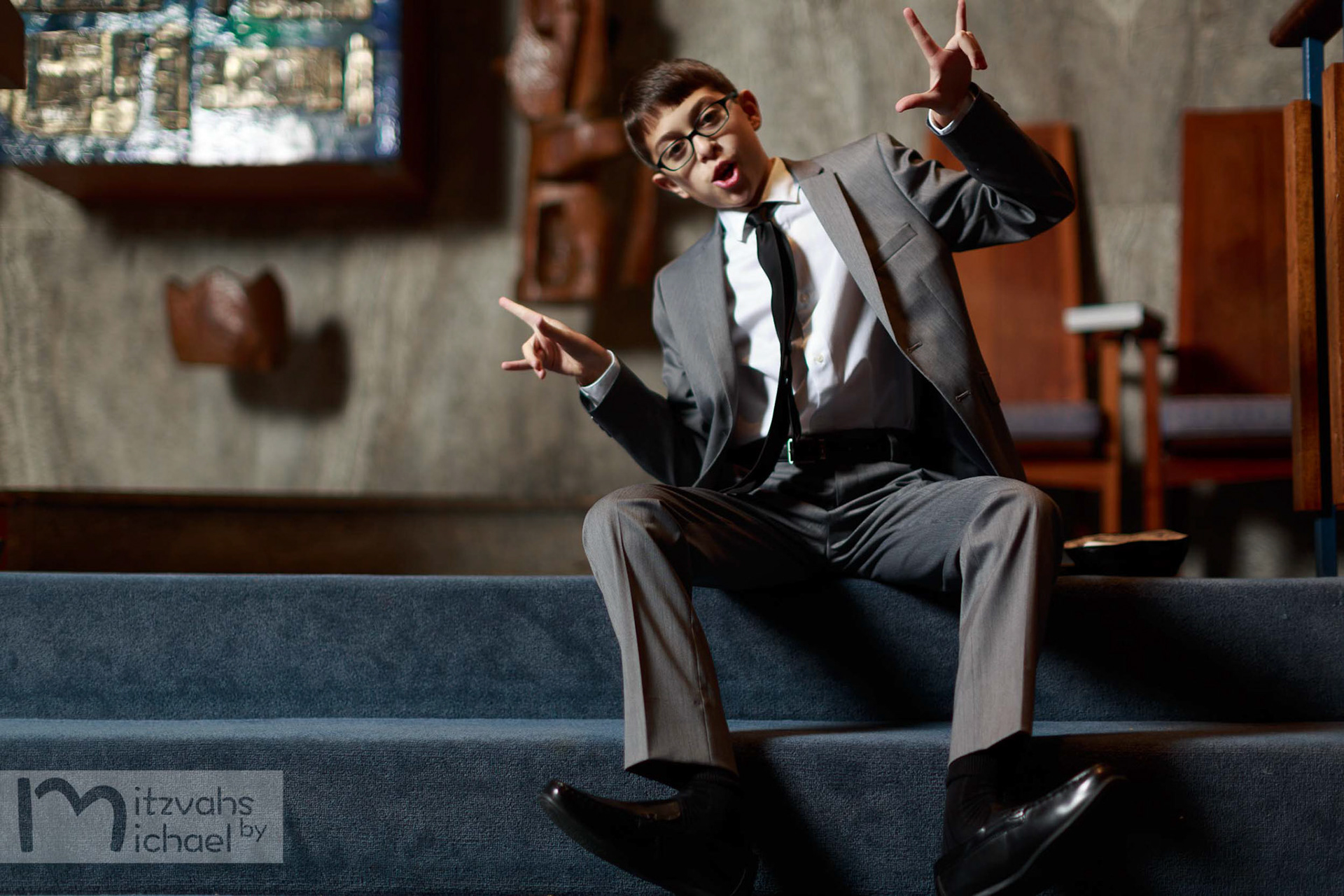 Max’s Temple Sinai Bar Mitzvah portrait session in Washington D.C. on Wednesday, December 4, 2019.