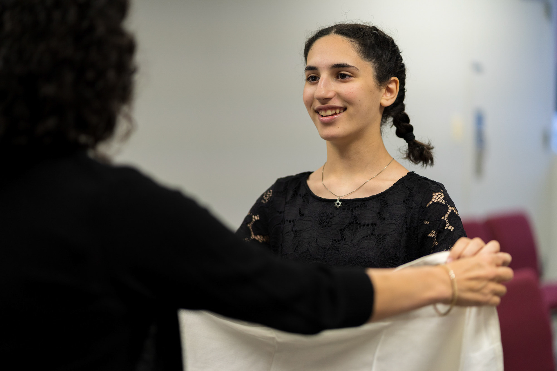Ilana’s Bat Mitzvah rehearsal at Bat Chaverim in Columbia, MD.