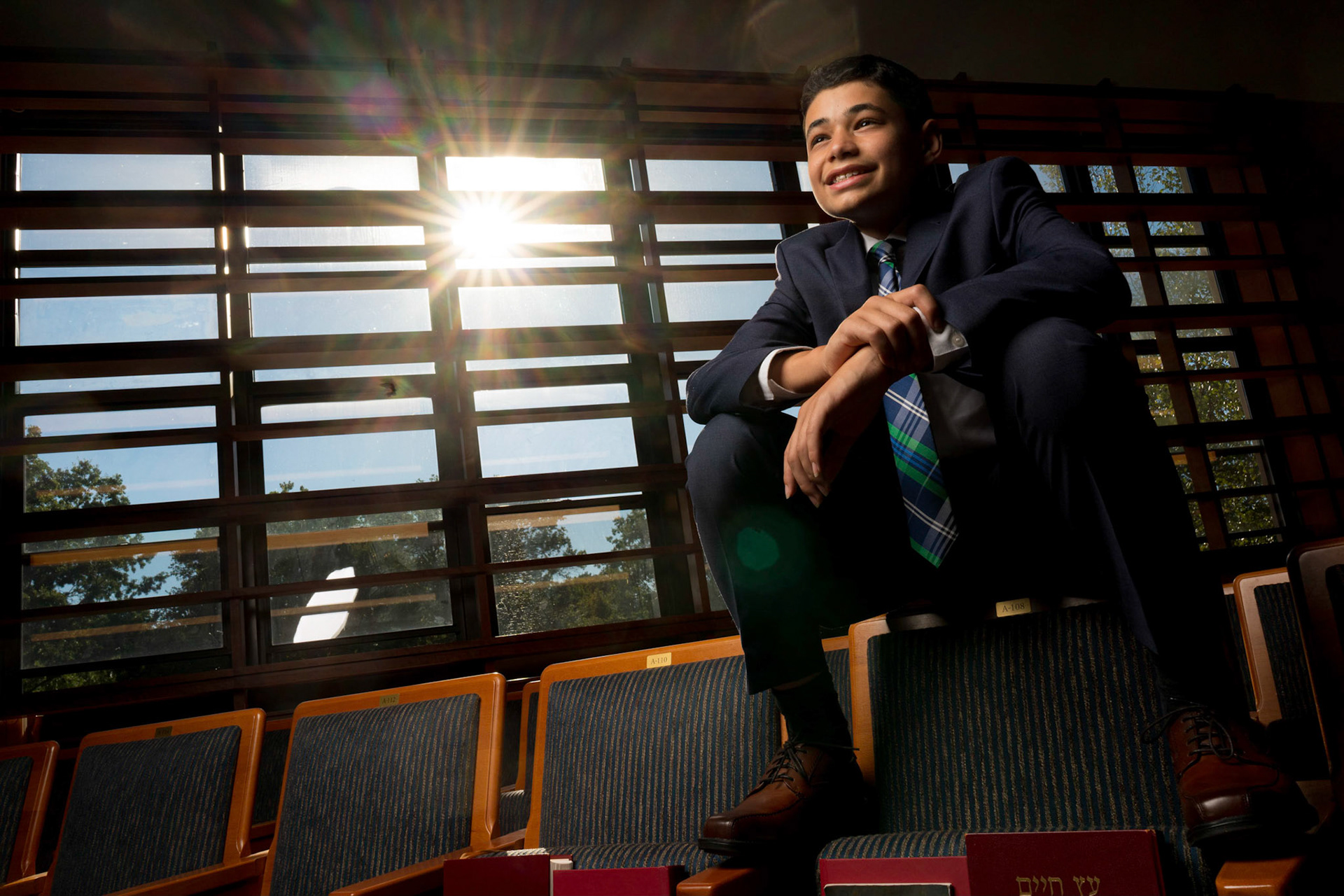 Judah’s bar mitzvah portraits at Ohr Kodesh in Silver Spring on Thursday, September 1, 2022.